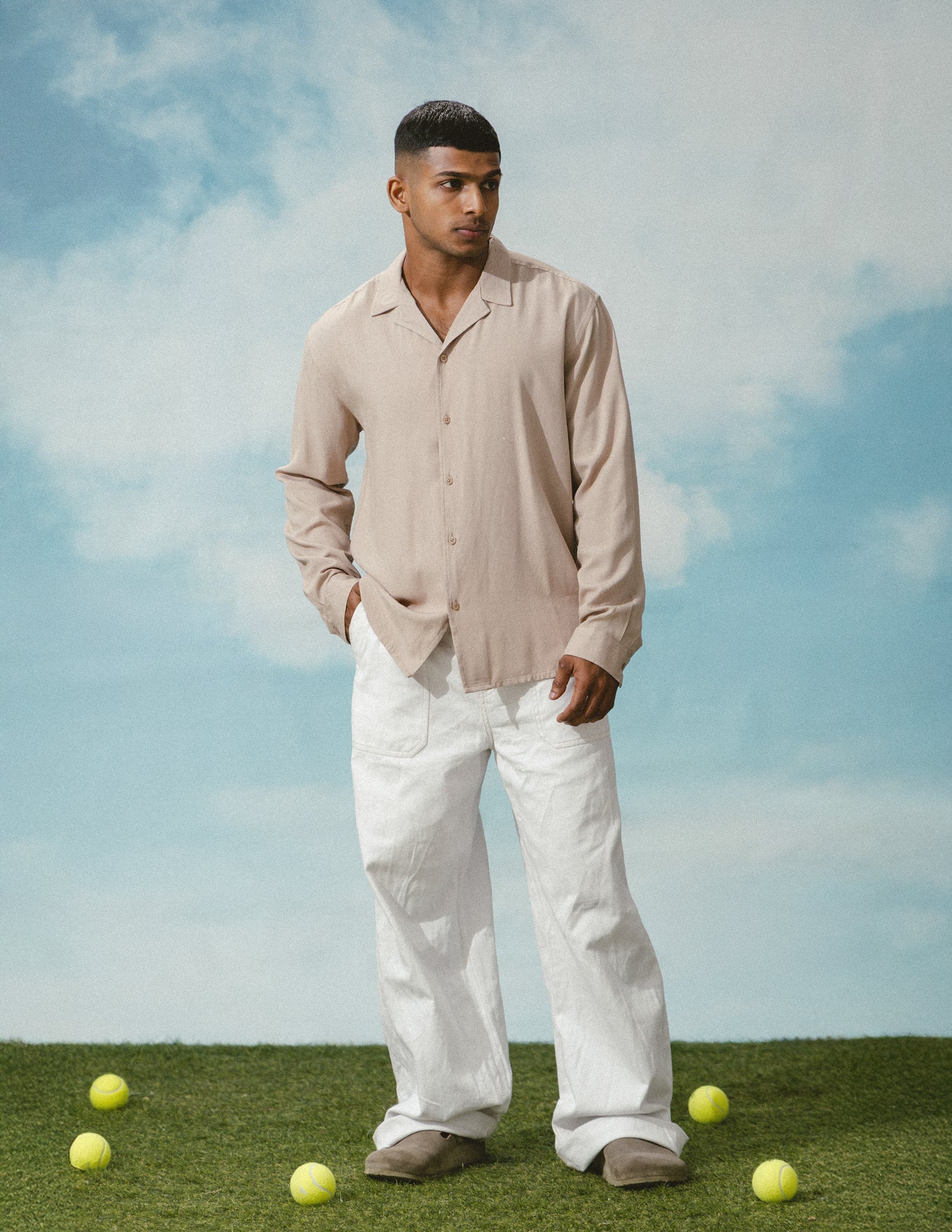 Regular fit camp collar shirt