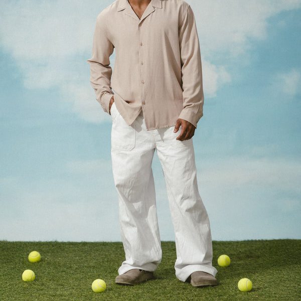 Regular fit camp collar shirt