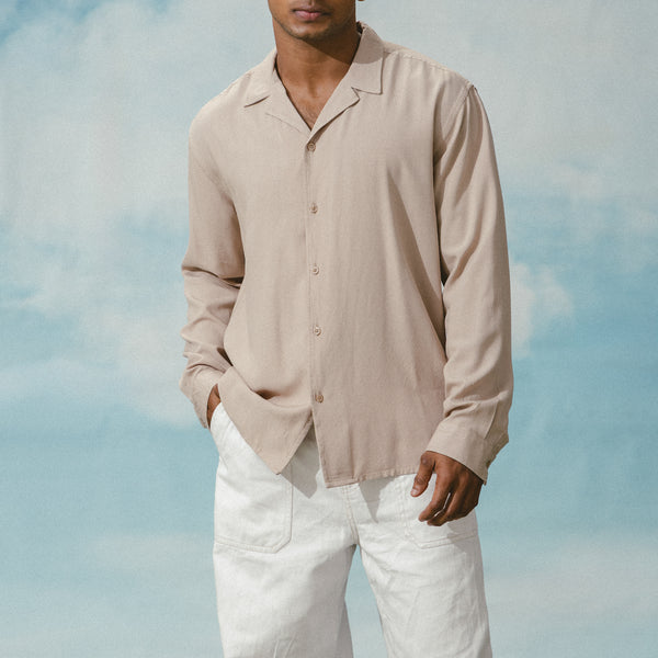 Regular fit camp collar shirt