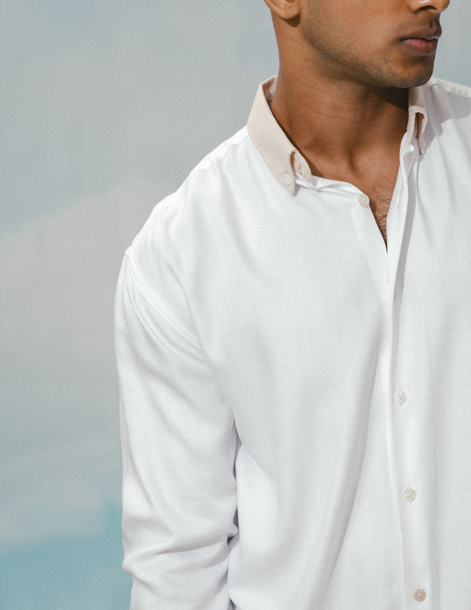 Contrast collar detailed shirt