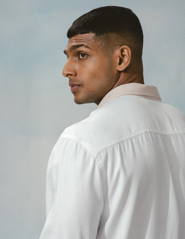 Contrast collar detailed shirt