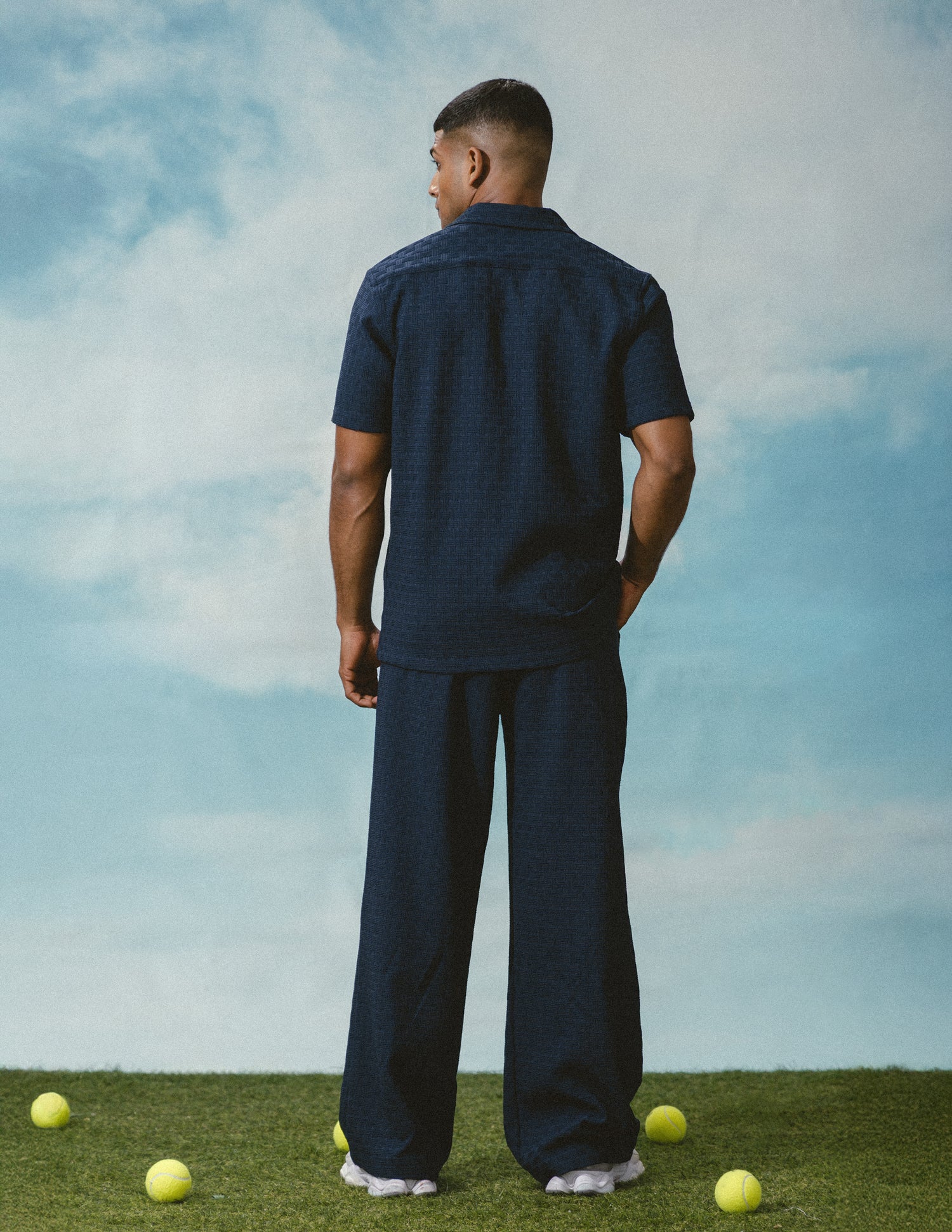 Slim fit half placket shirt