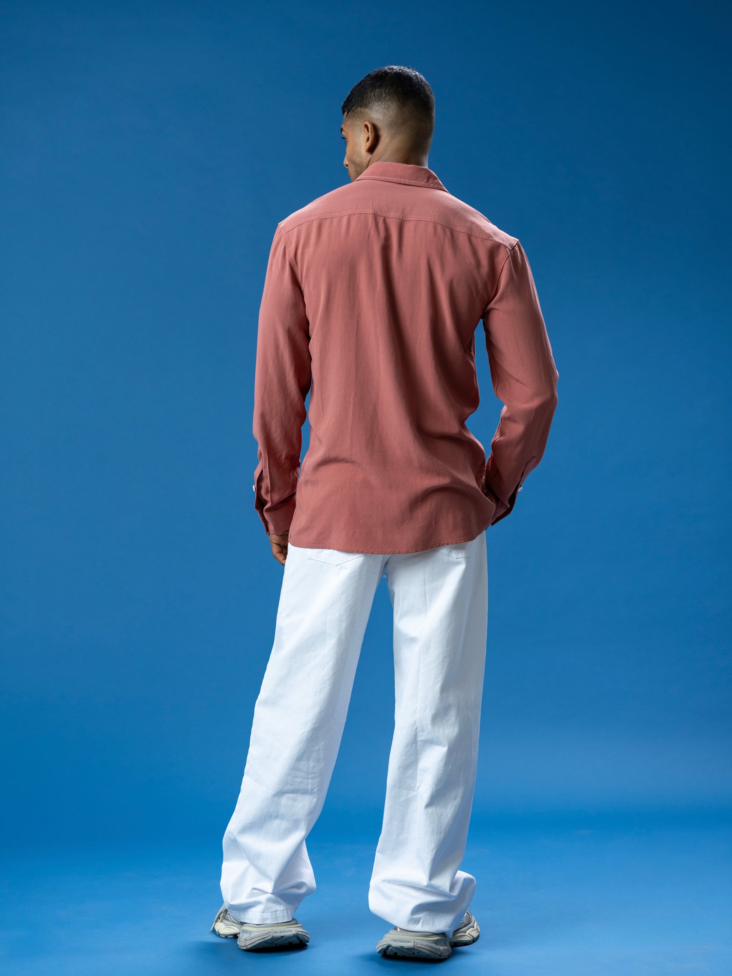 Double stitch line detailed shirt