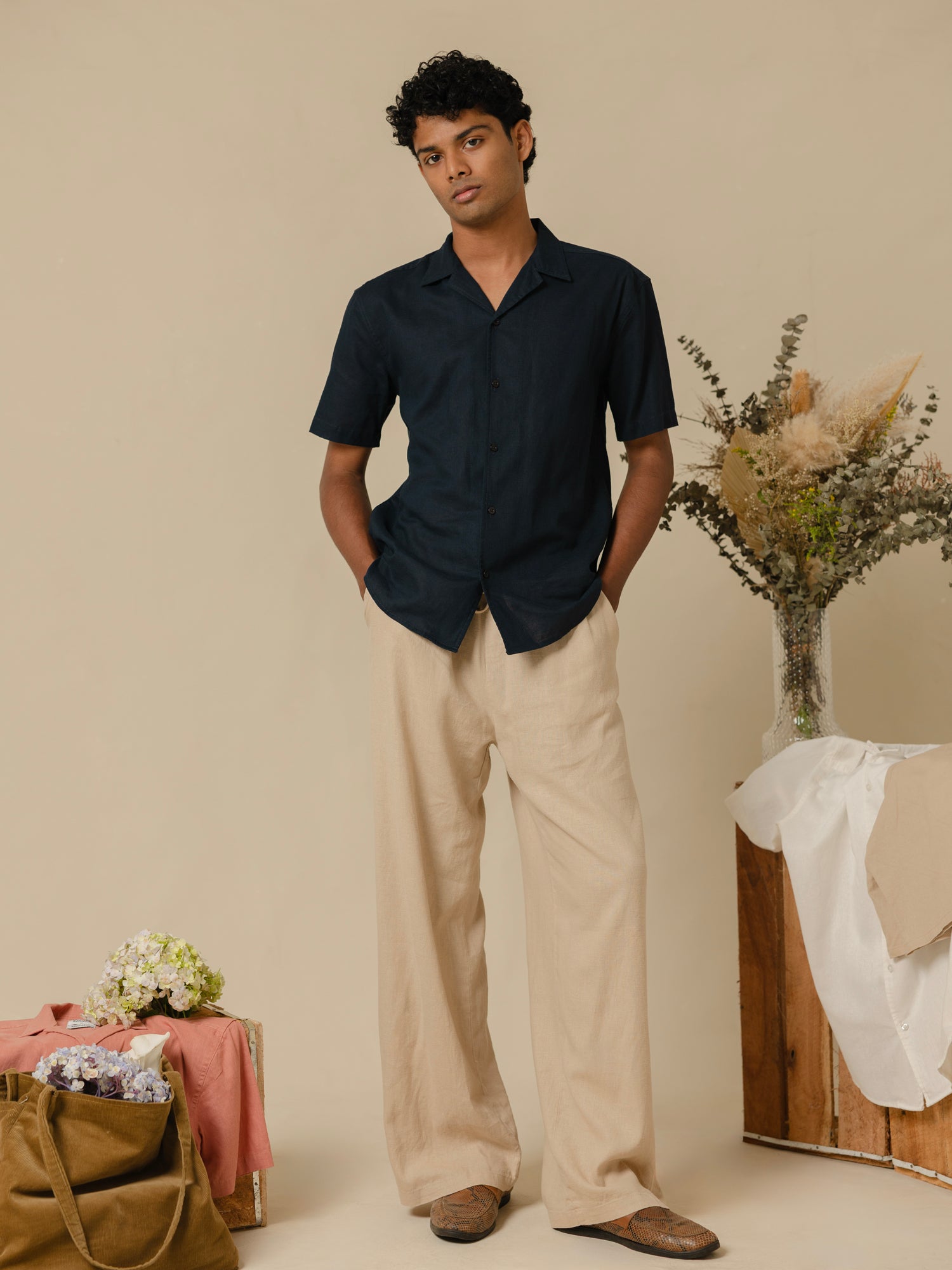 Camp collar regular fit shirt