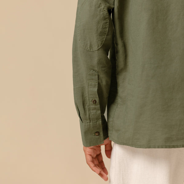 Elbow patch detailed oversized shirt