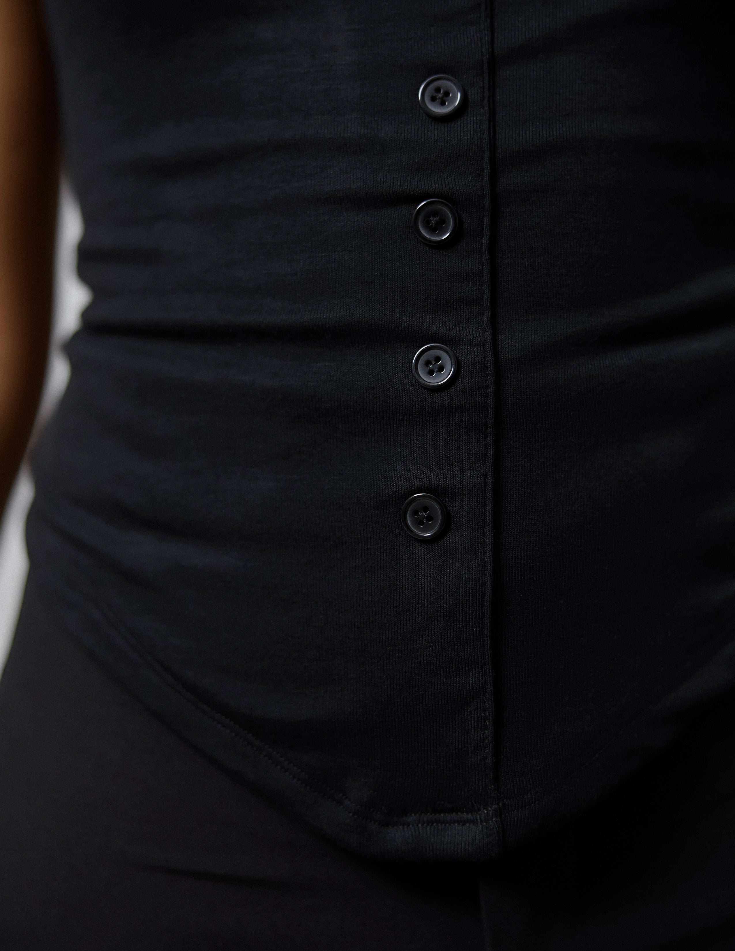 Button Detailed Fitted Top