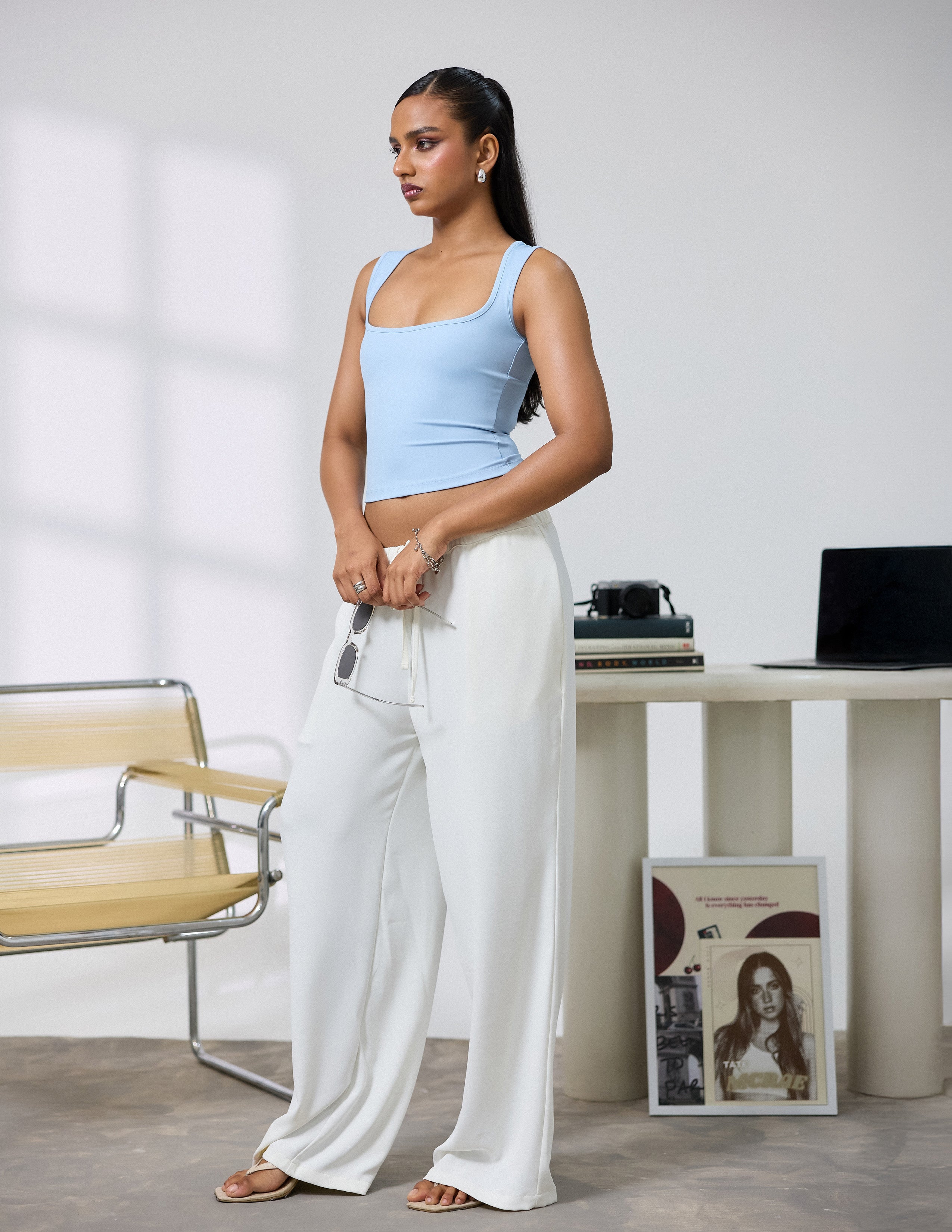 Drawstring Wide Leg Pant
