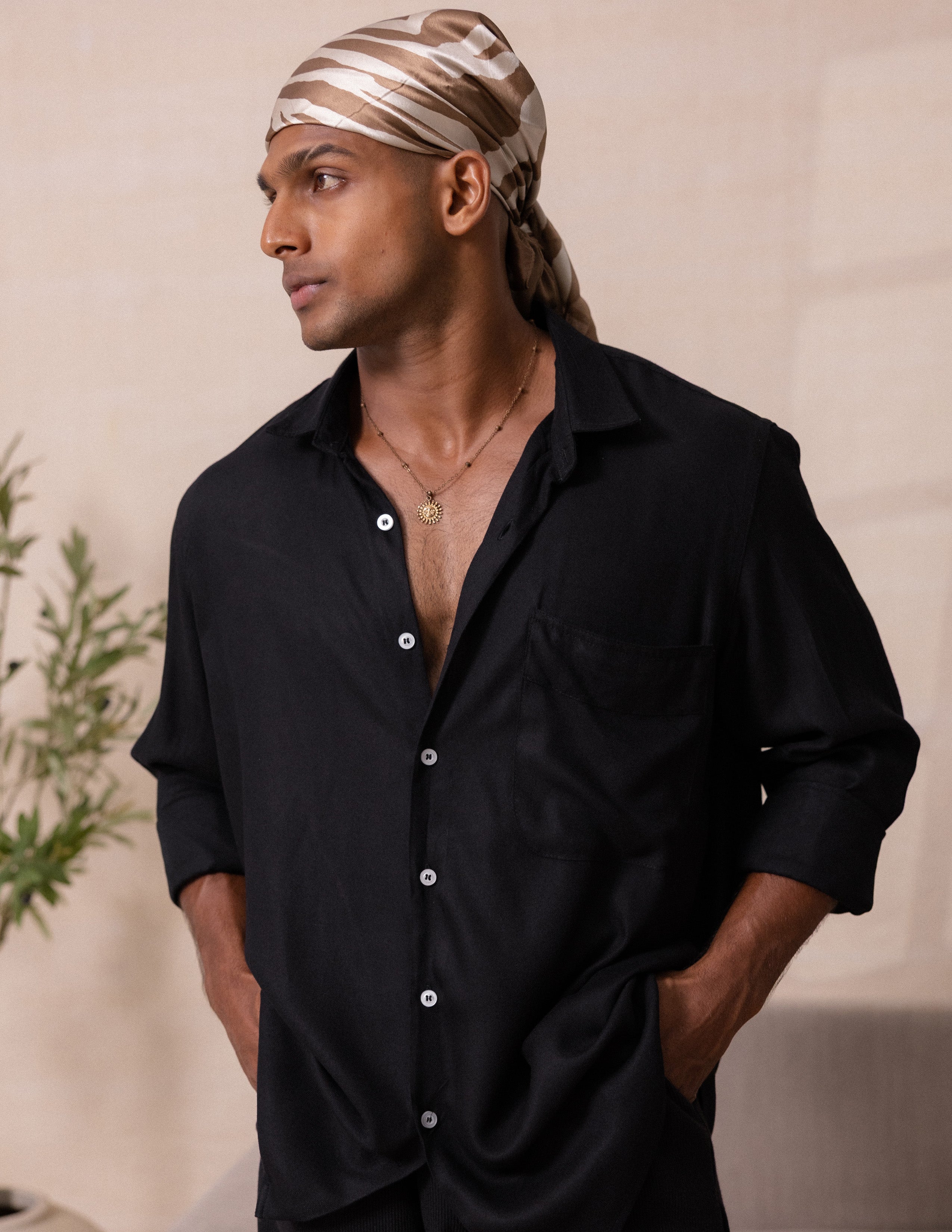 Oversized long sleeve pocket detail shirt