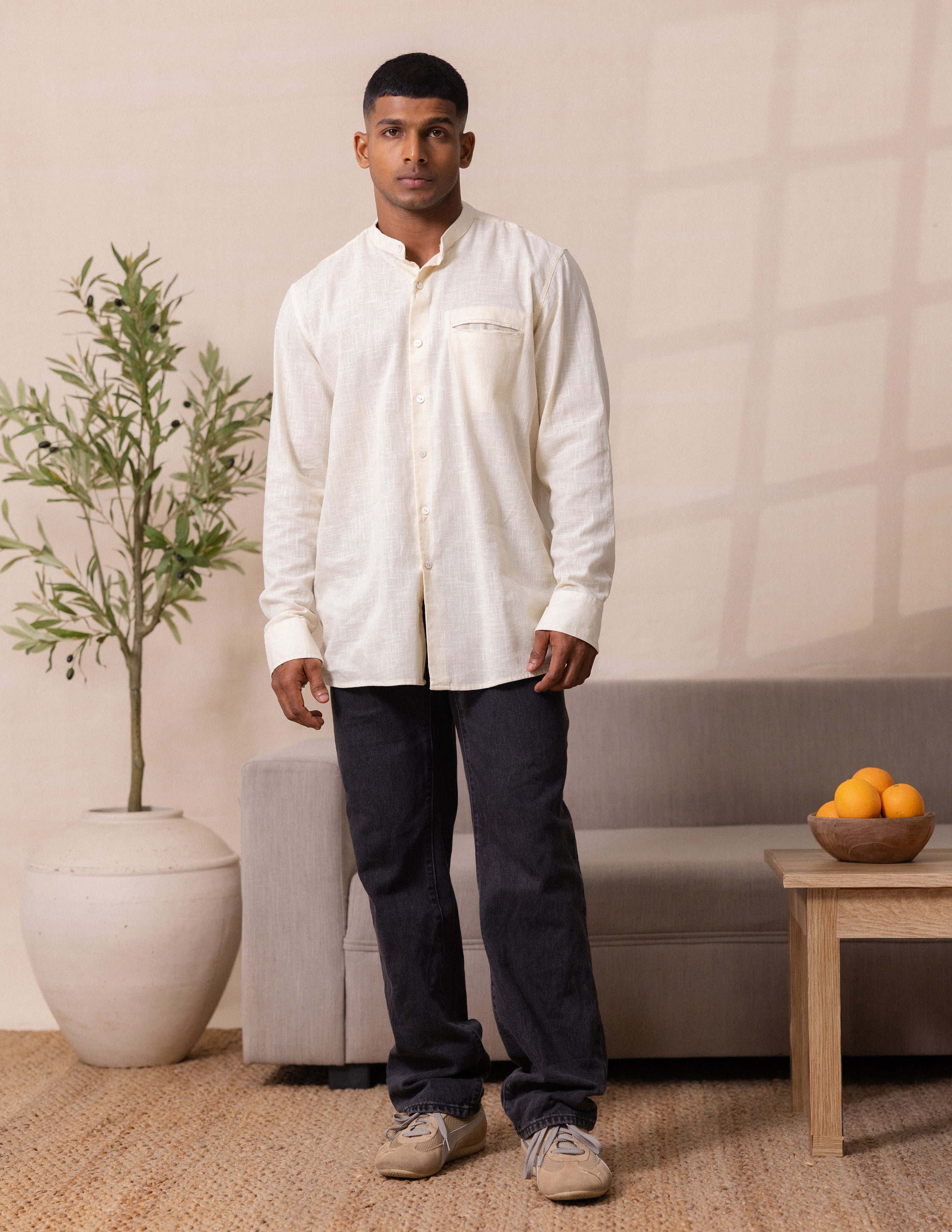 Welt pocket detail long sleeve shirt