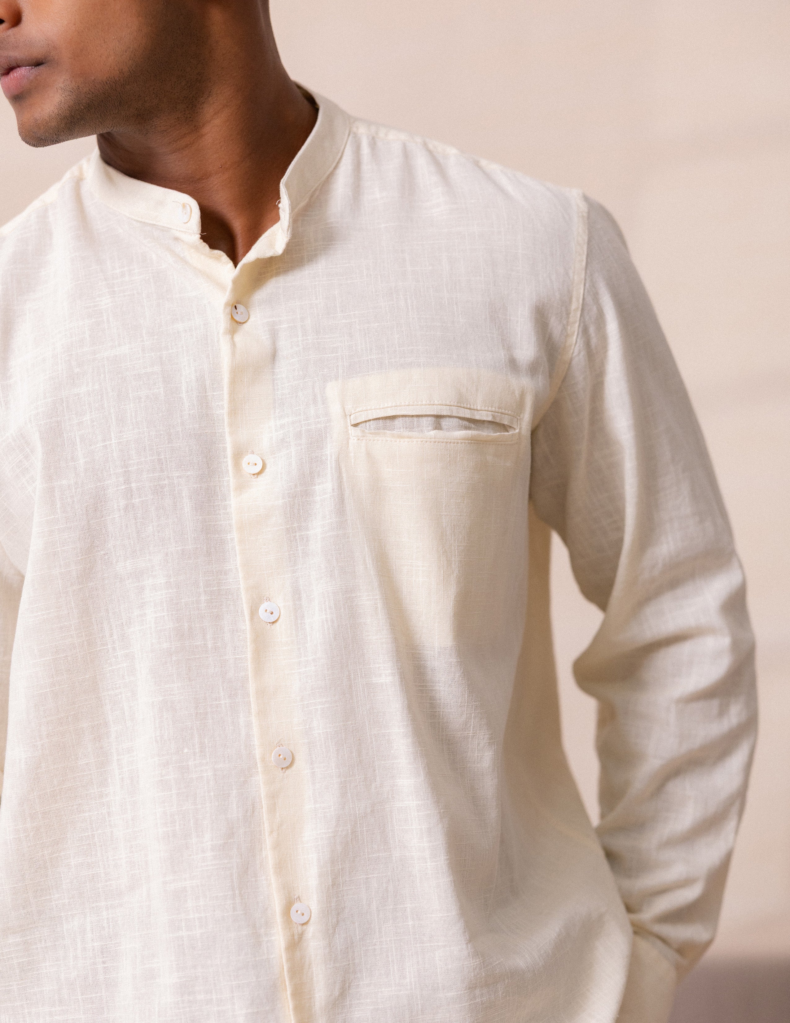 Welt pocket detail long sleeve shirt