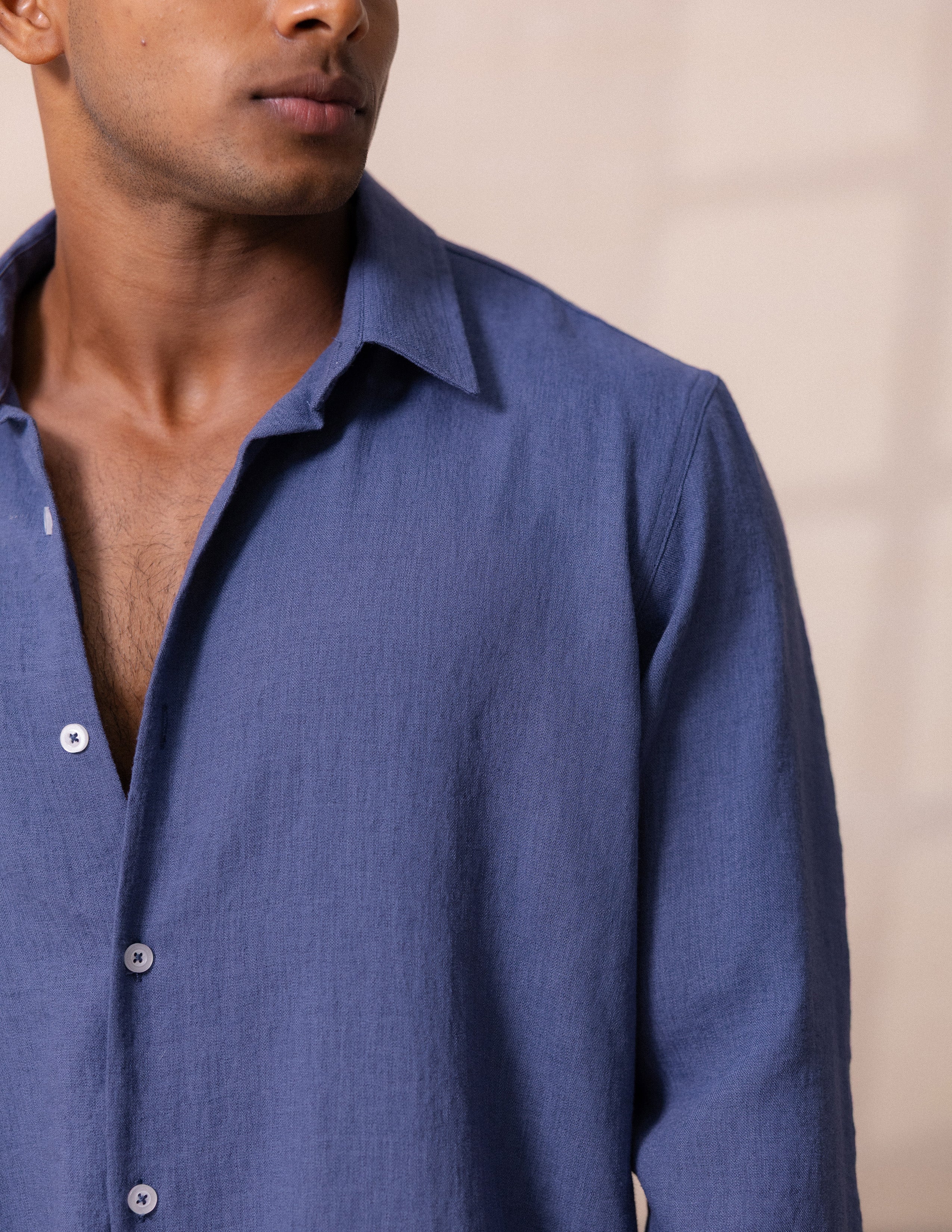 Regular collar oversized long sleeve shirt