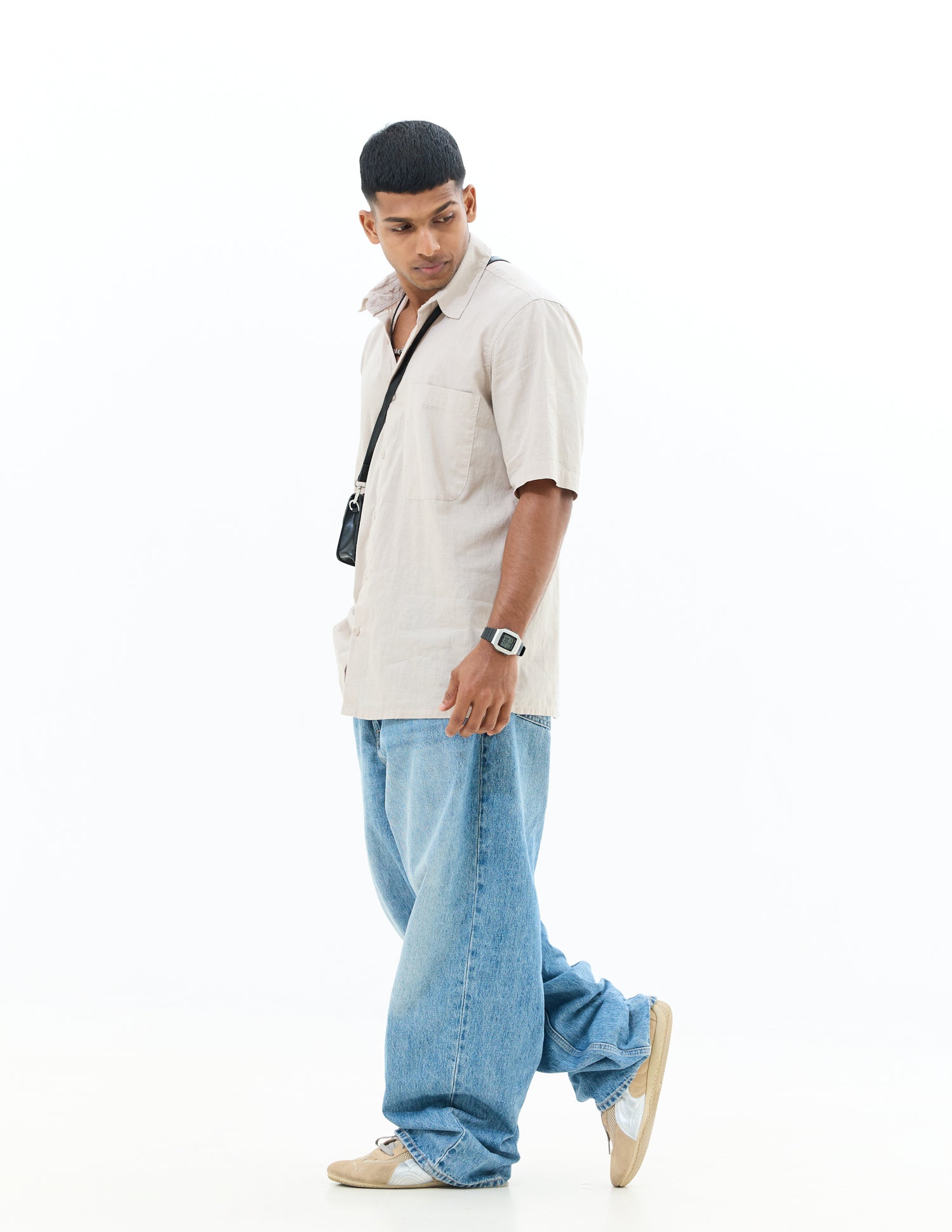 Oversized center back loop detail shirt