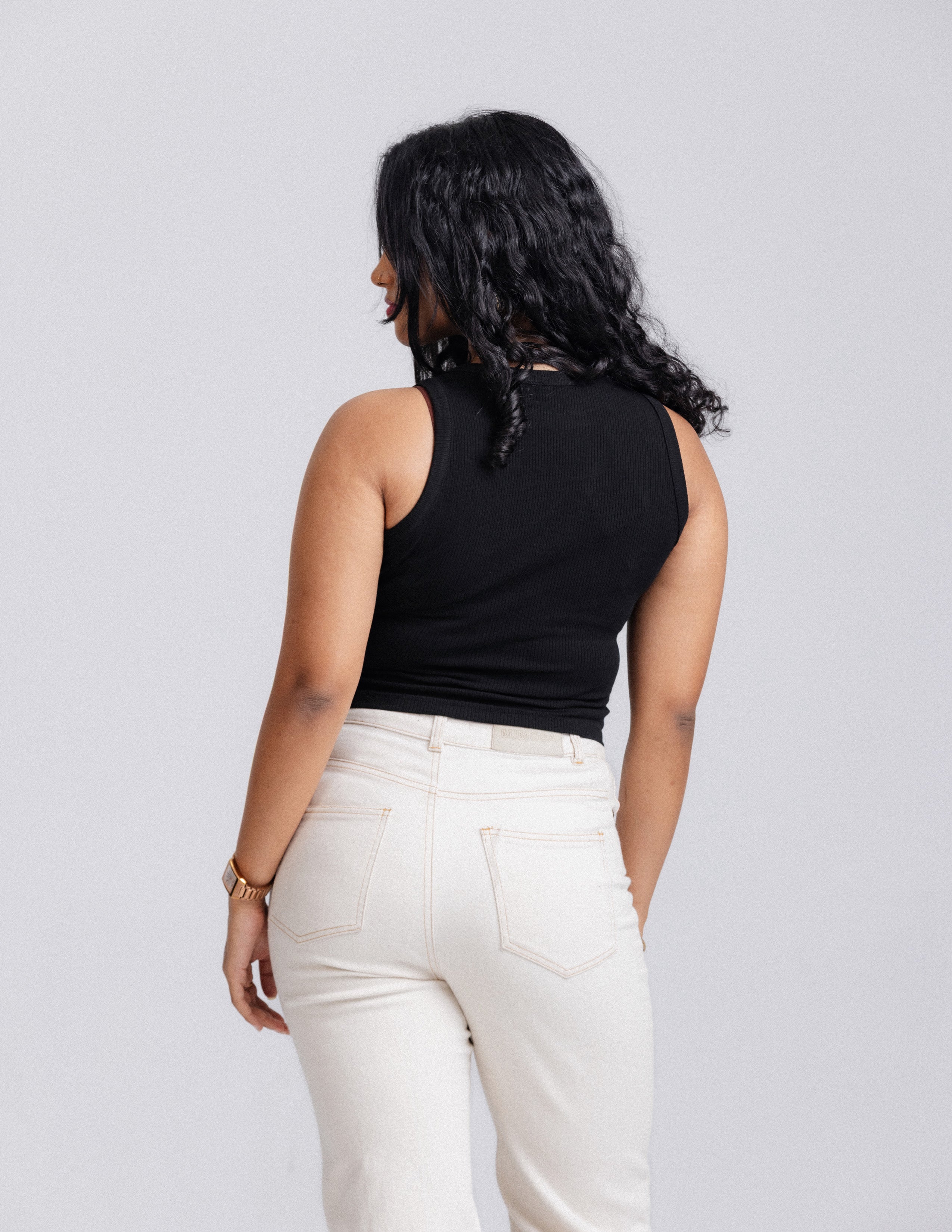 Beck High Neck Sleeveless Fitted Top
