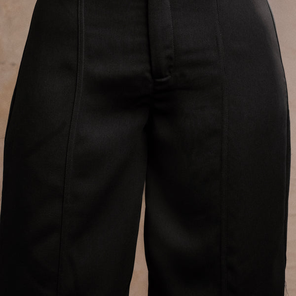 Pintuck Detail Wide Leg Pant