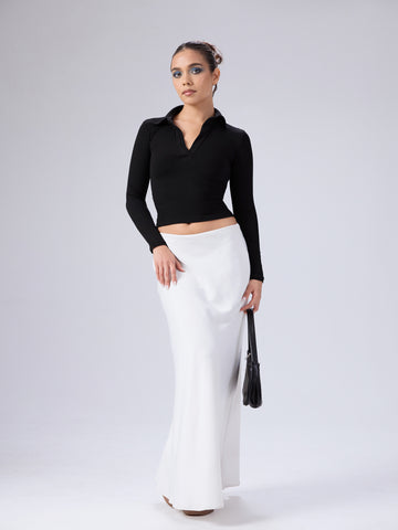 Daphne Collar Detailed Long Sleeved Top