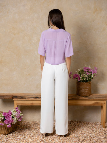 Button Down Cropped Shirt