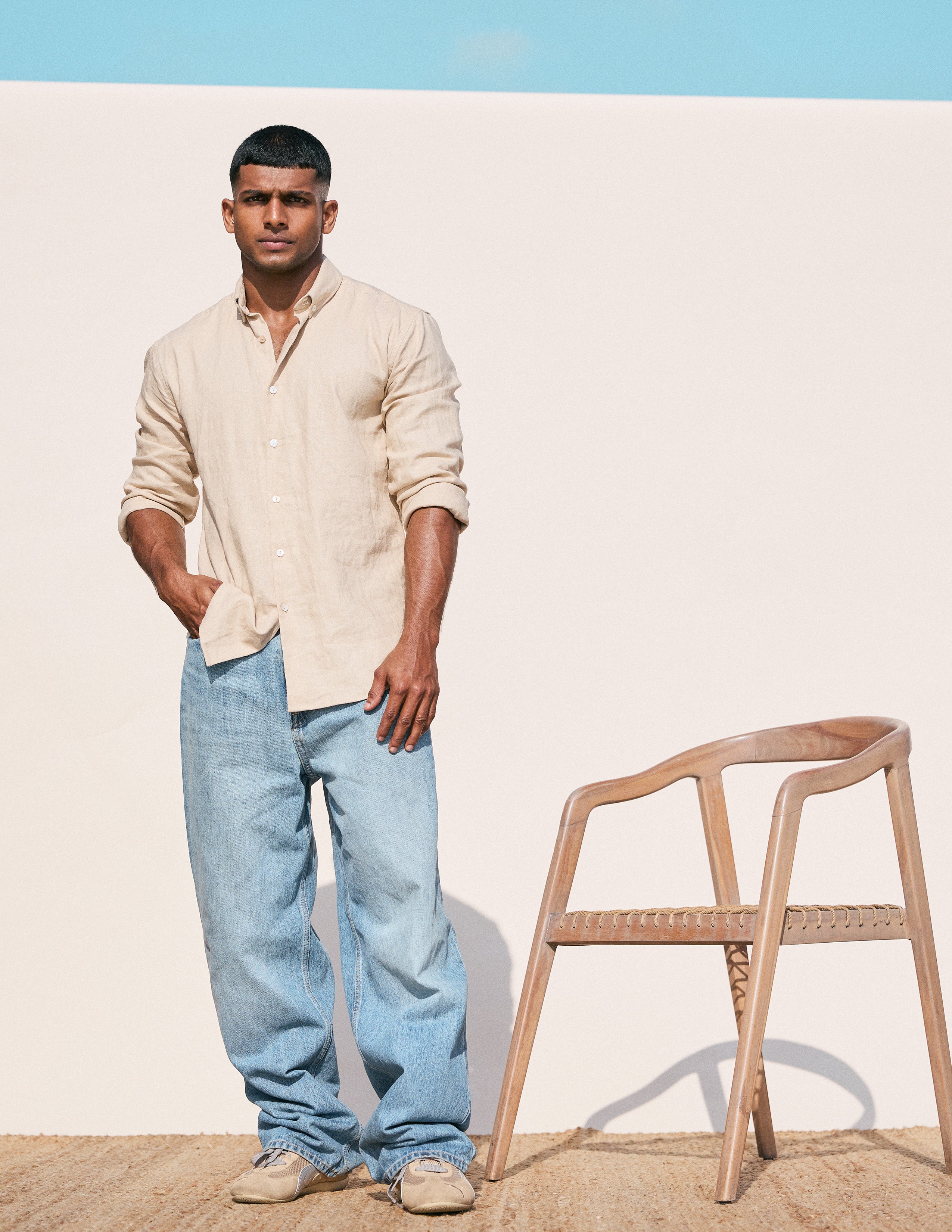 Contrast tab detail shirt