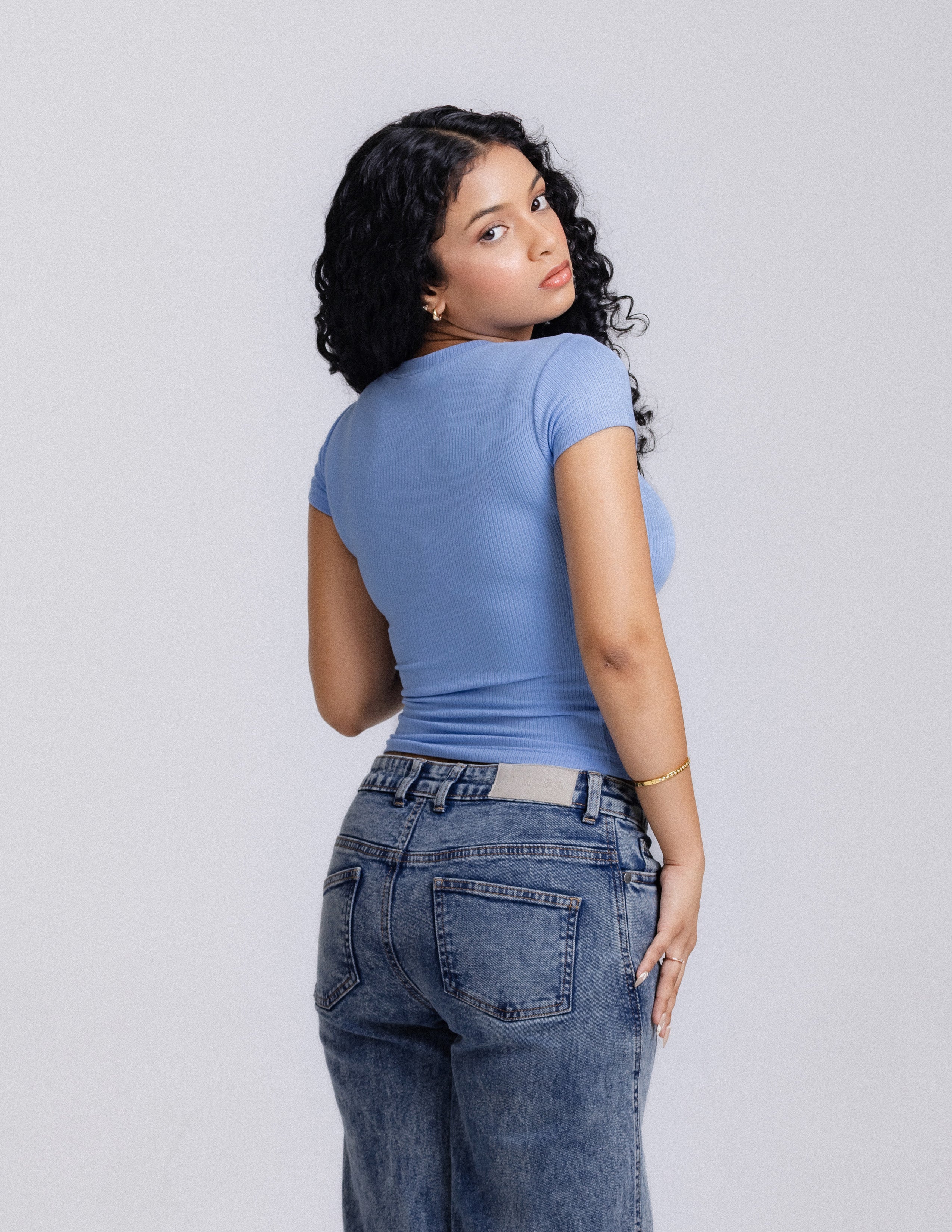 Rue High Neck Fitted Top