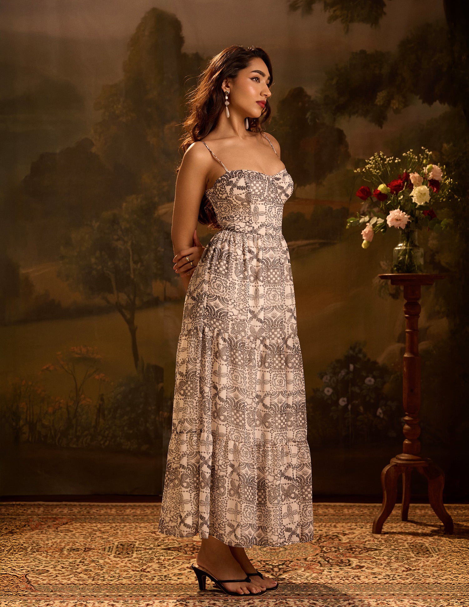 Bustier Tiered Maxi Dress