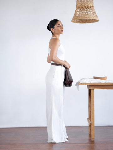 Front Pleated Wide Leg Pant