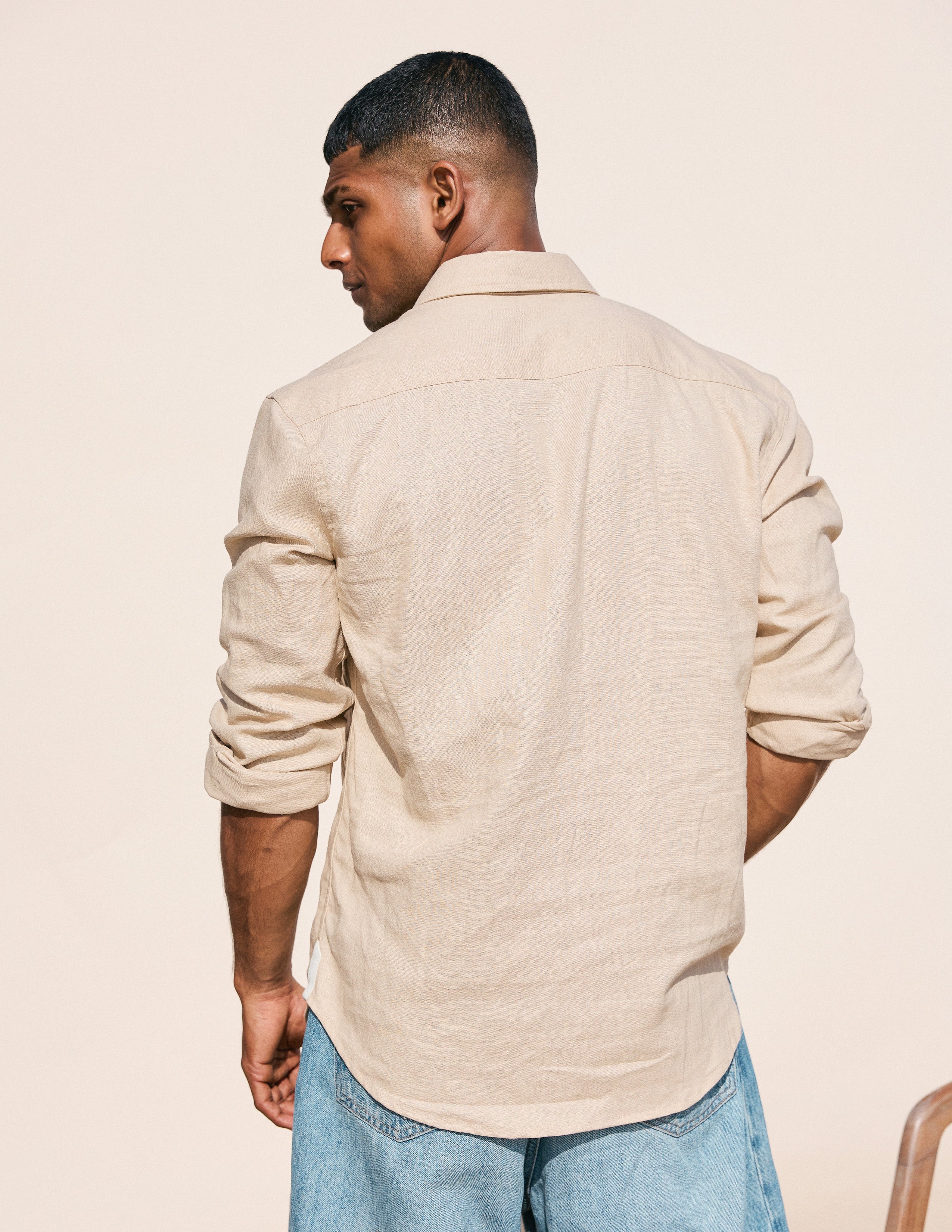 Contrast tab detail shirt