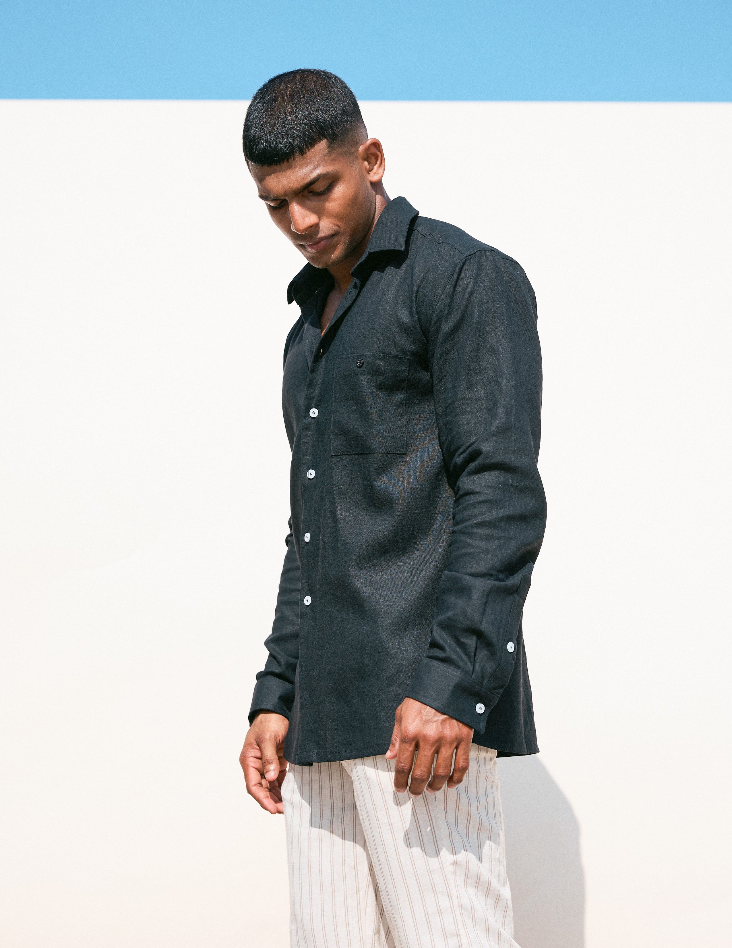 Chest pocket button detail shirt