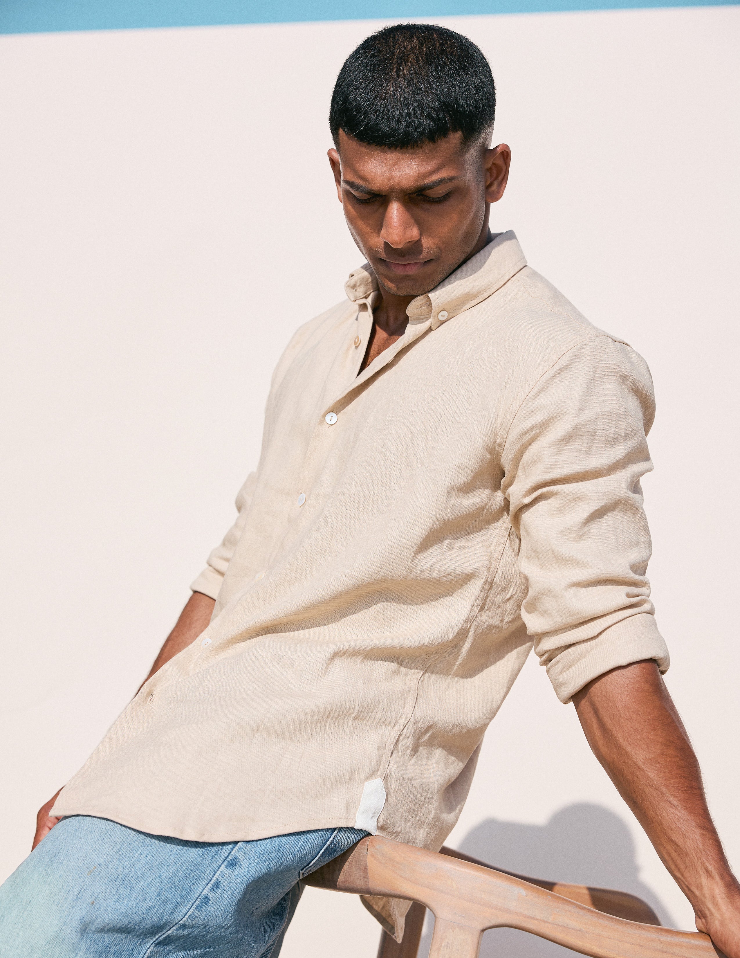 Contrast tab detail shirt