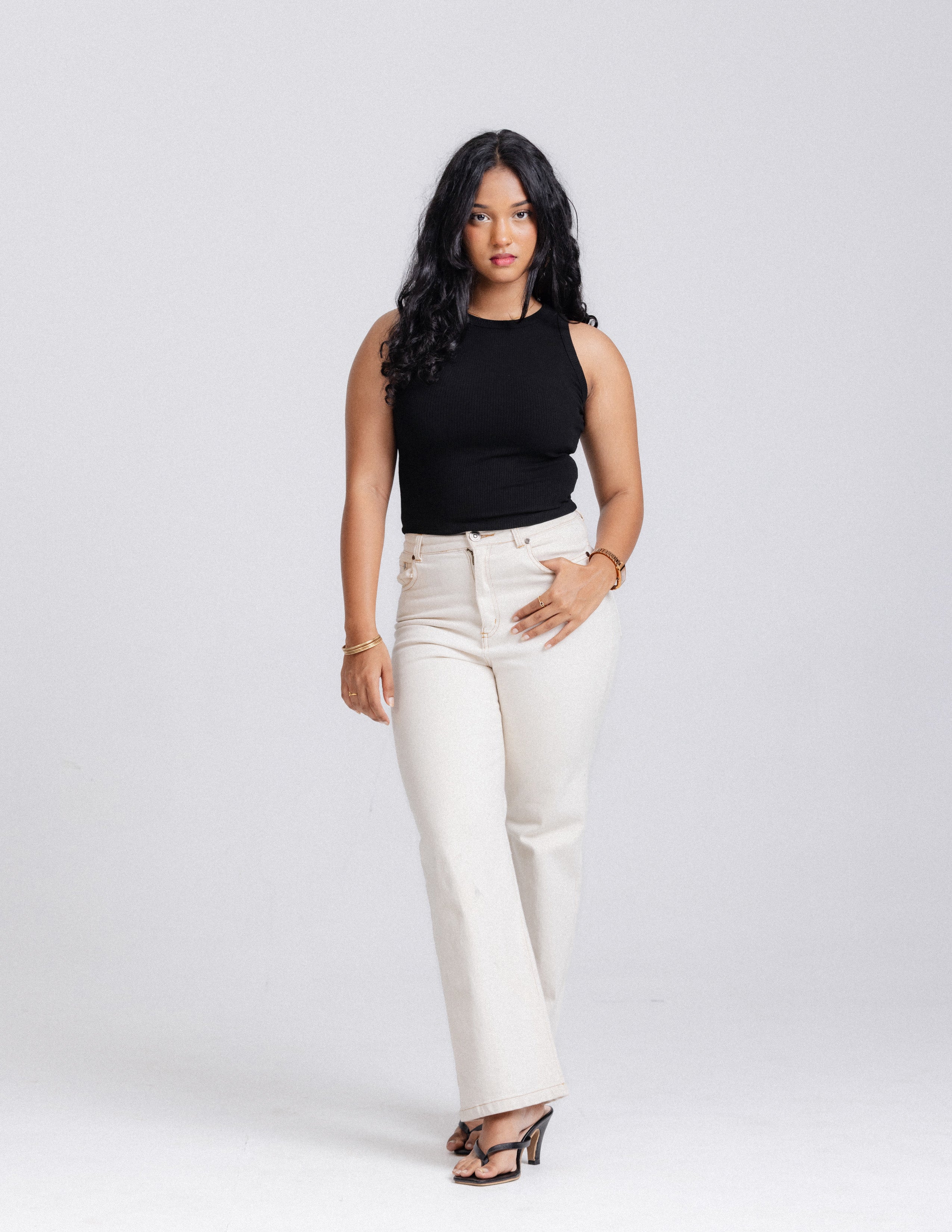 Beck High Neck Sleeveless Fitted Top