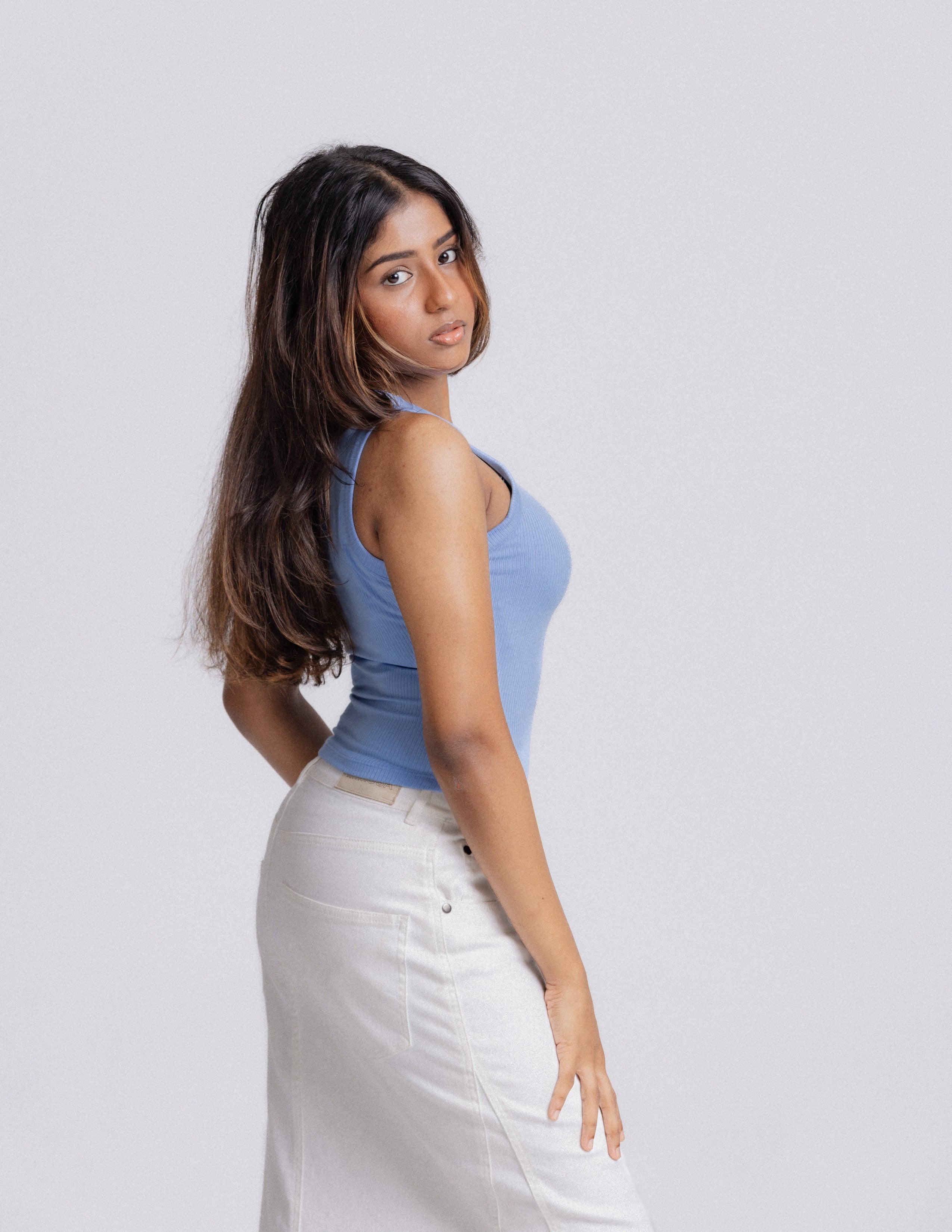 Beck High Neck Sleeveless Fitted Top