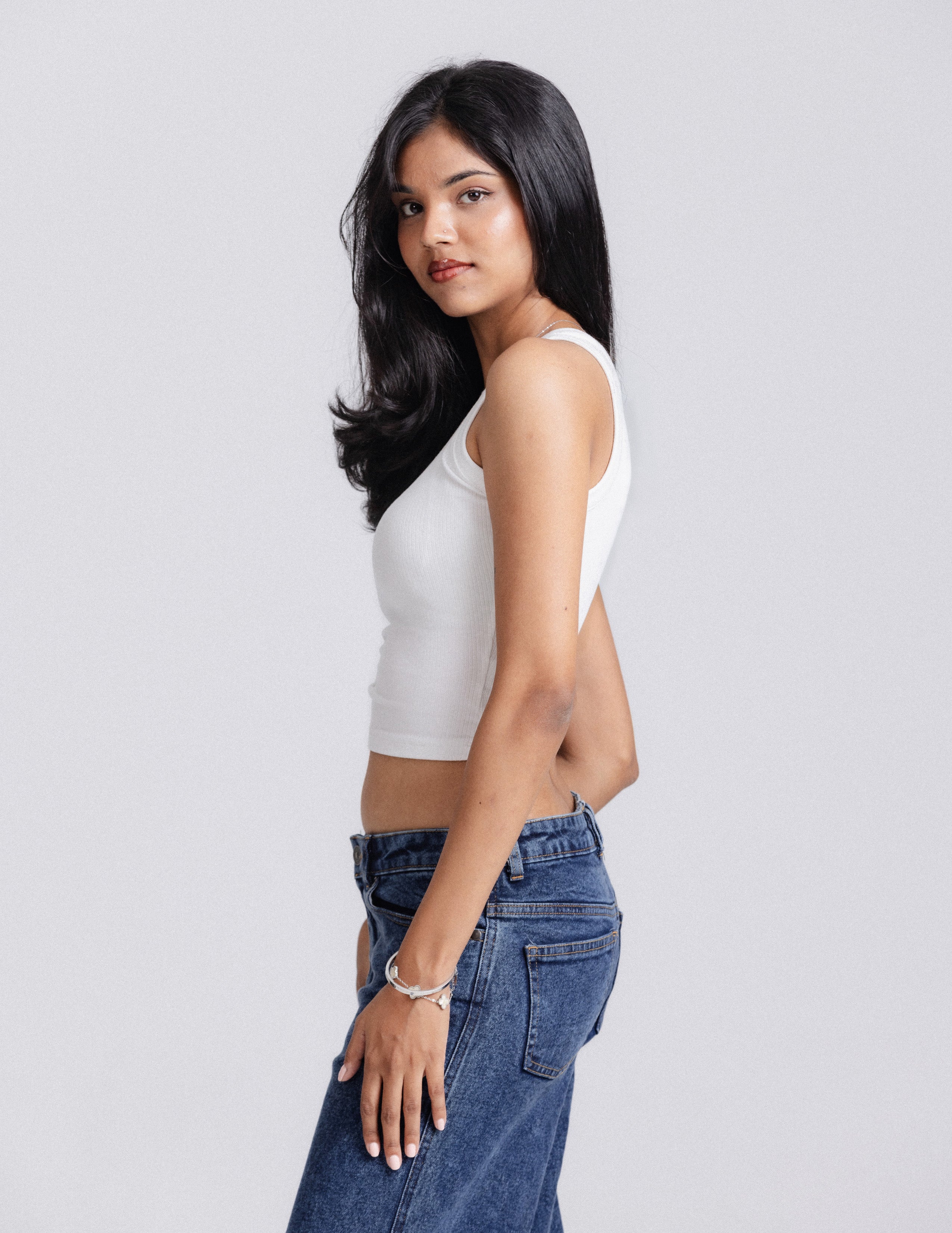 Beck High Neck Sleeveless Fitted Top