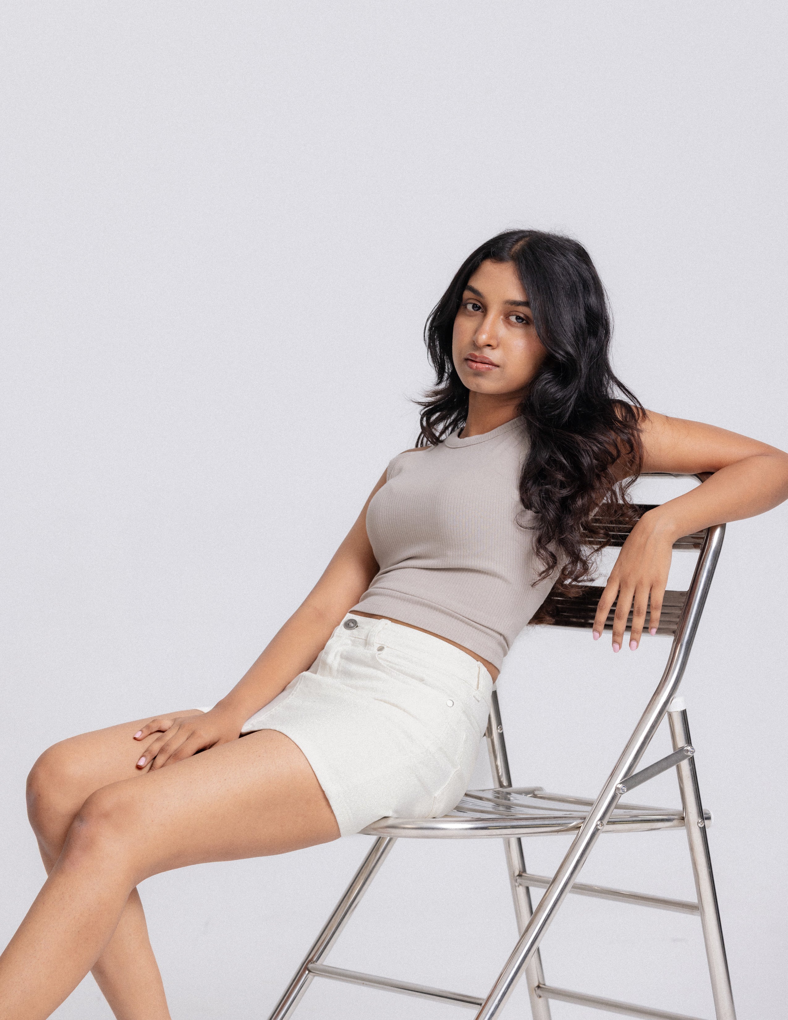 Beck High Neck Sleeveless Fitted Top