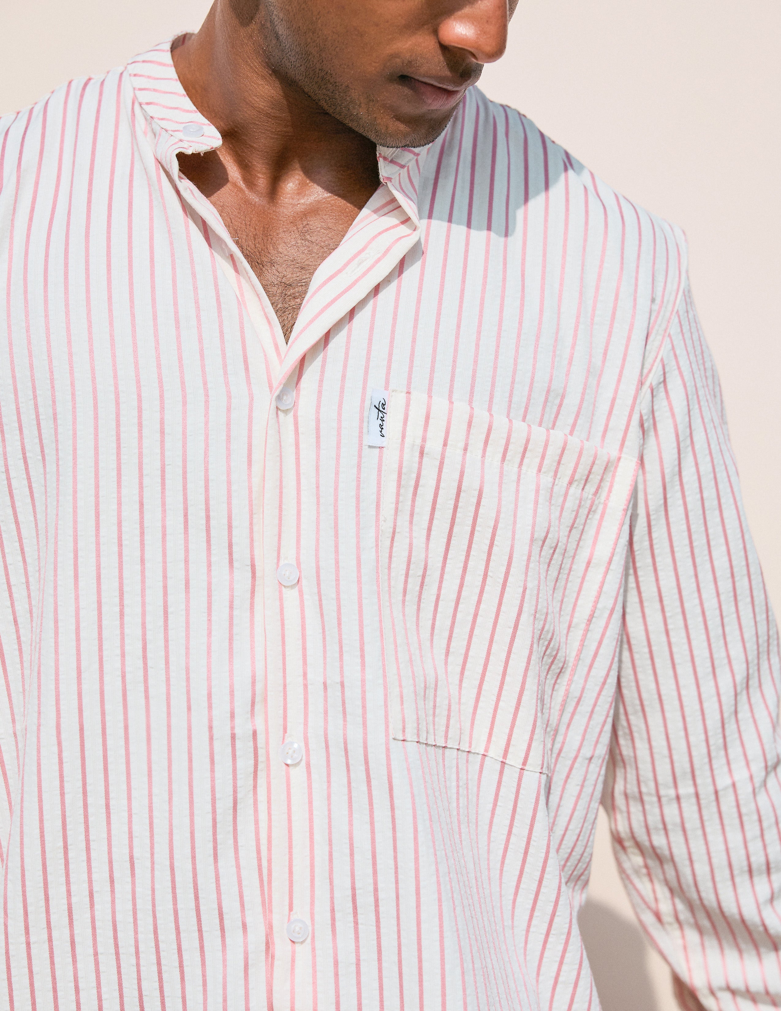 Woven label pocket detail oversized shirt