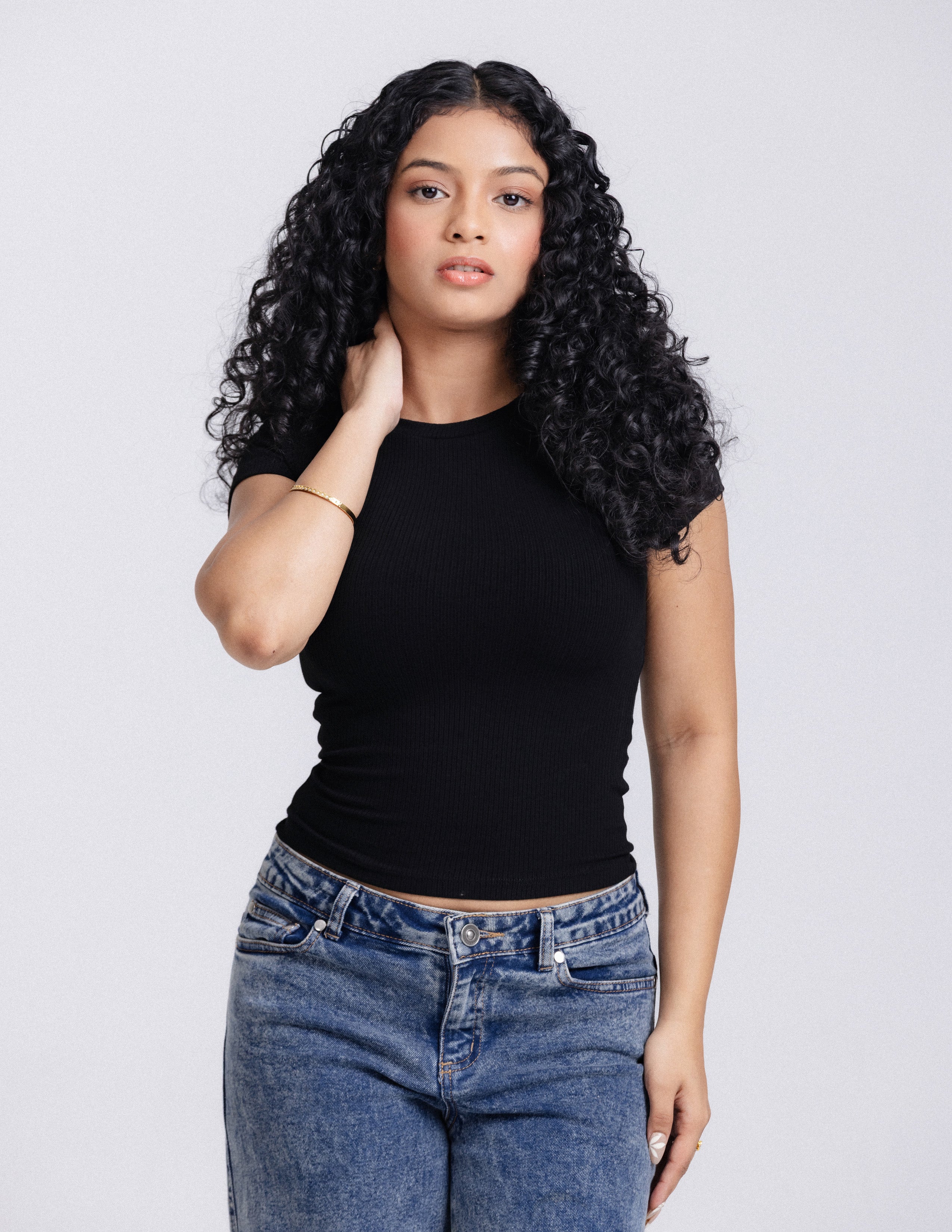 Rue High Neck Fitted Top
