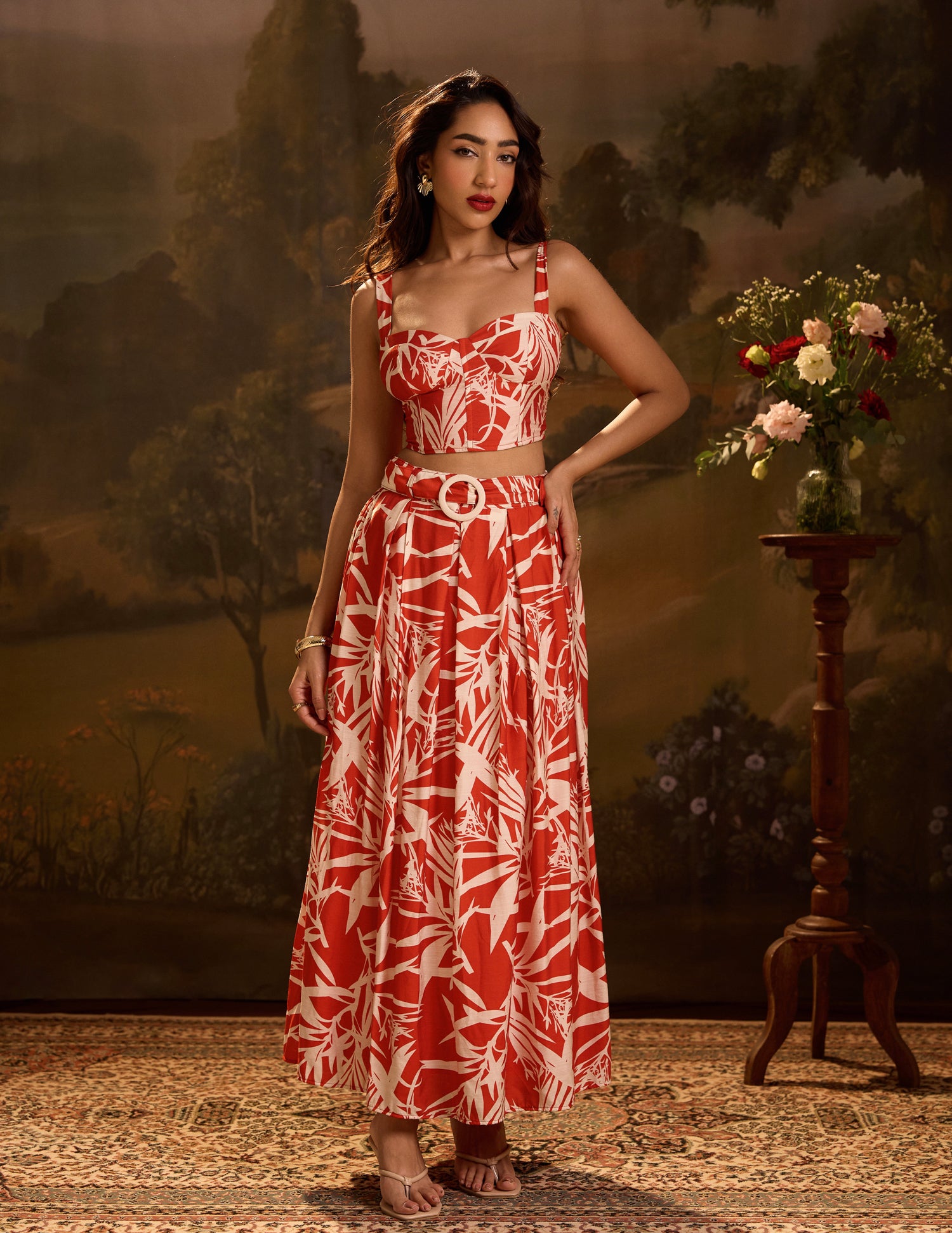 Belt Detailed Maxi Skirt