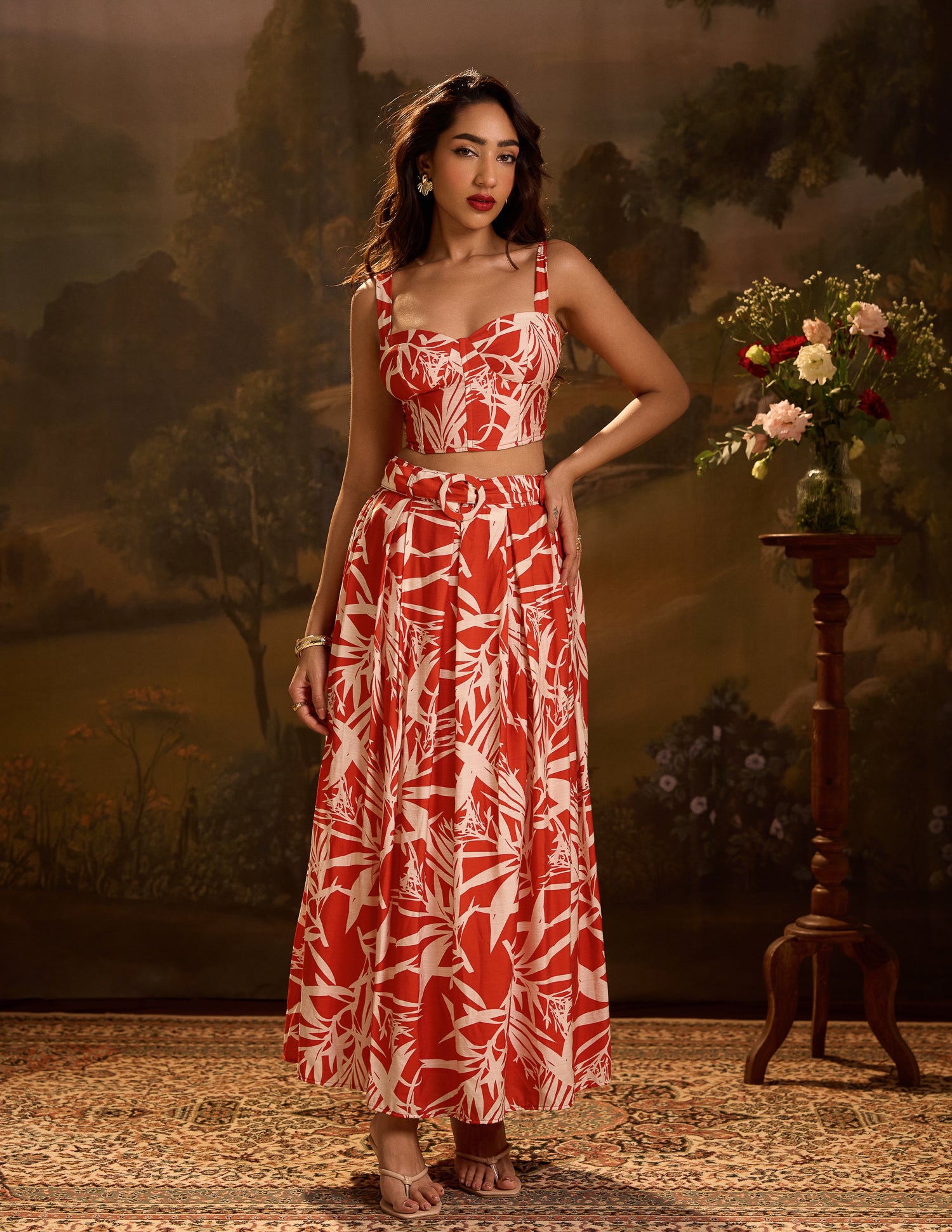 Belt Detailed Maxi Skirt