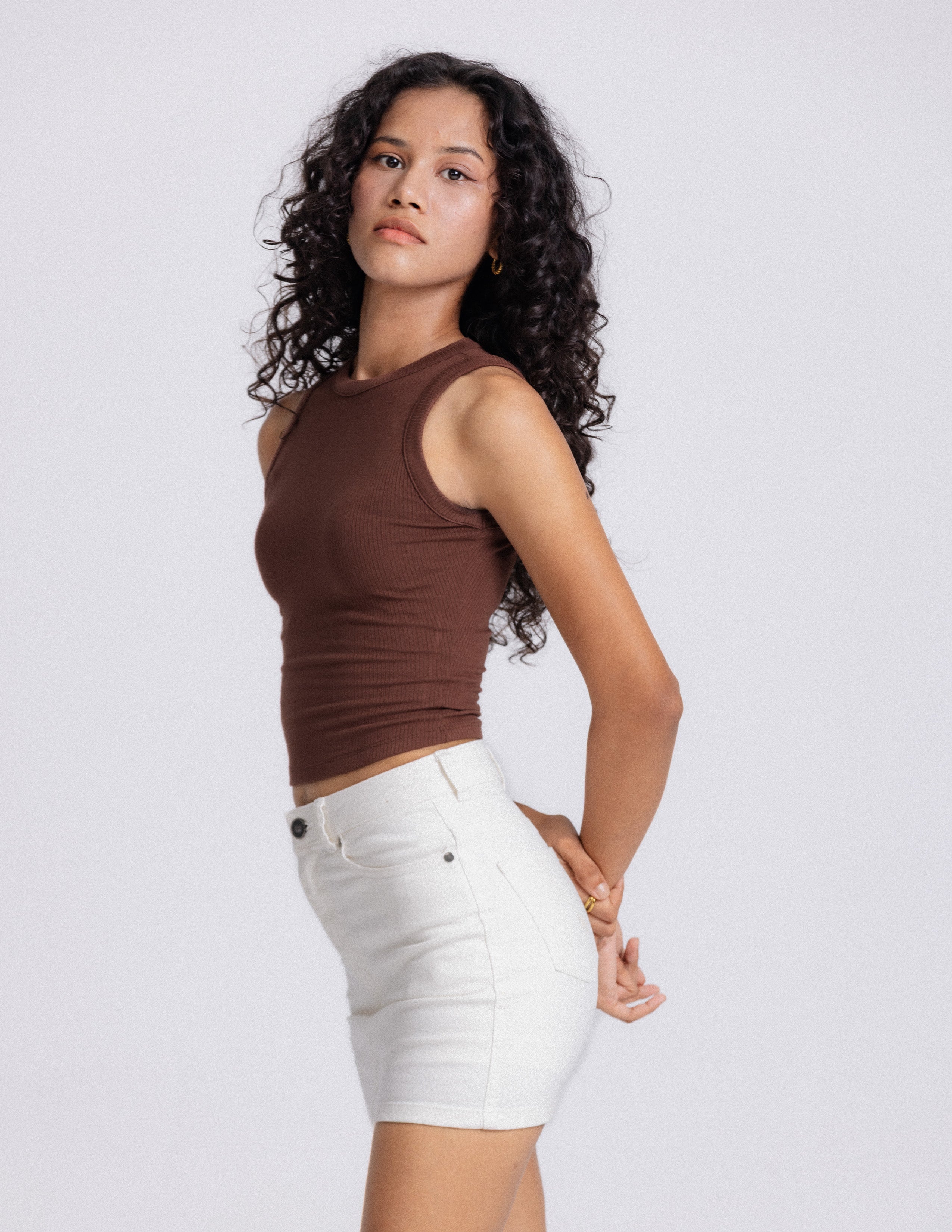 Beck High Neck Sleeveless Fitted Top