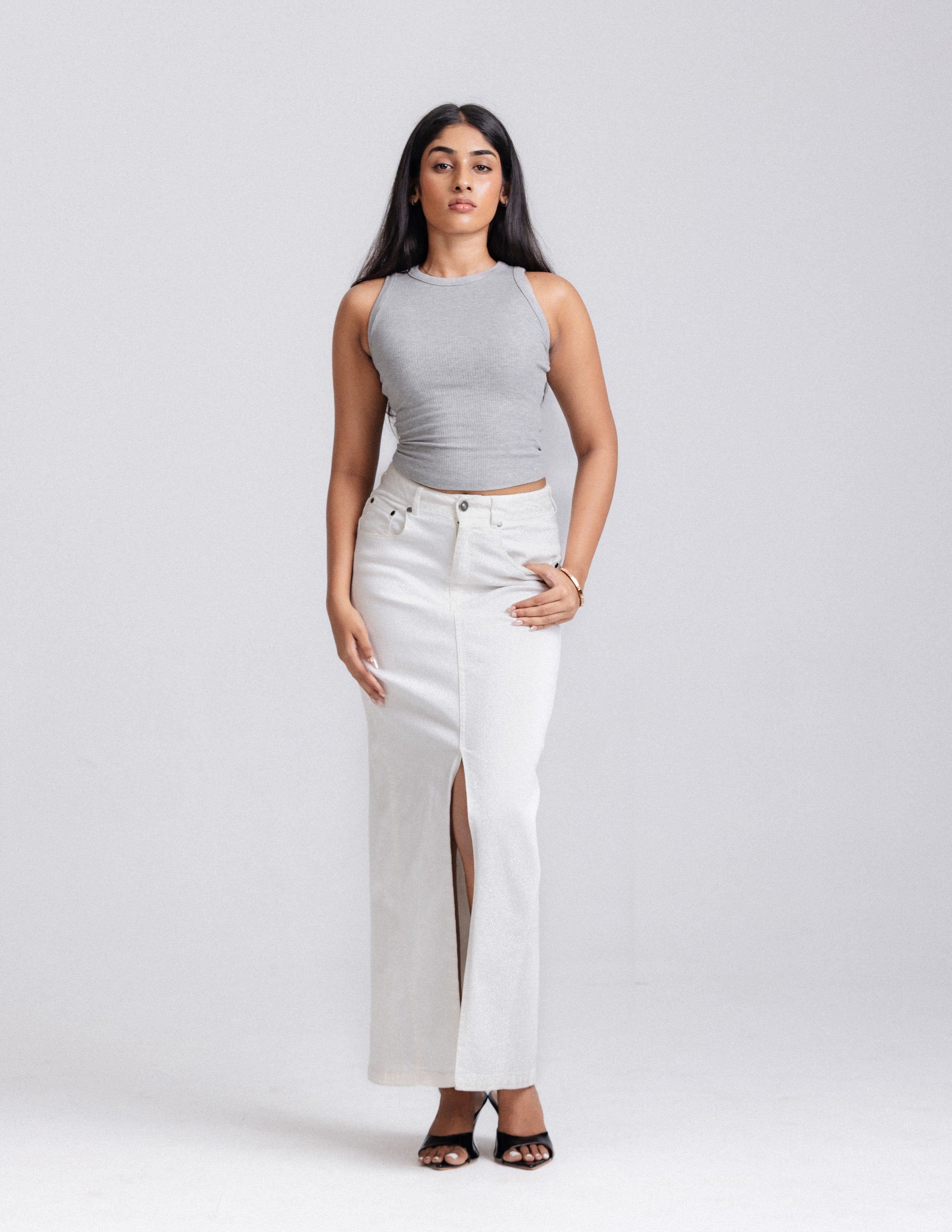 Beck High Neck Sleeveless Fitted Top