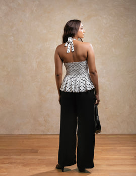 Halter Neck Peplum Top