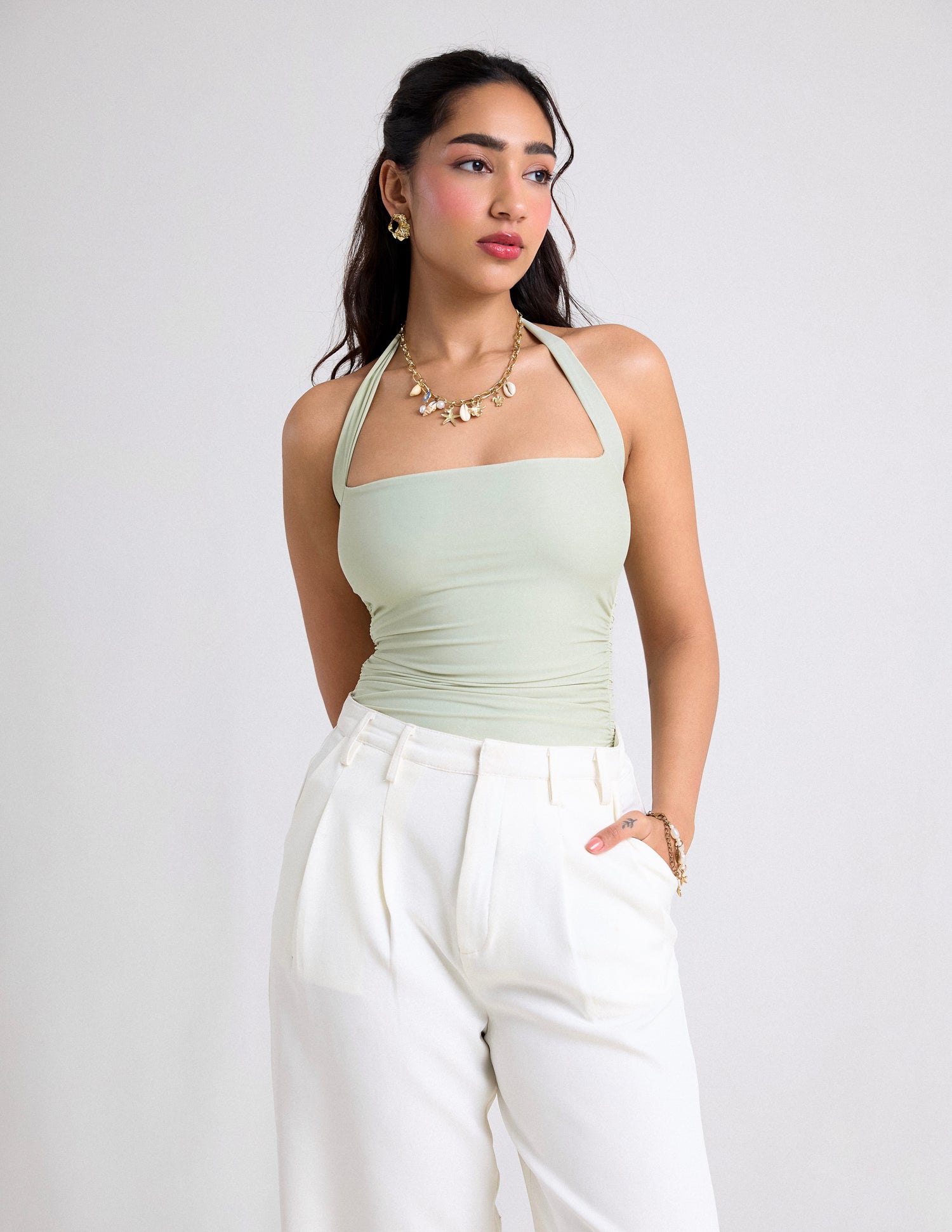 Fitted Halter Neck Top