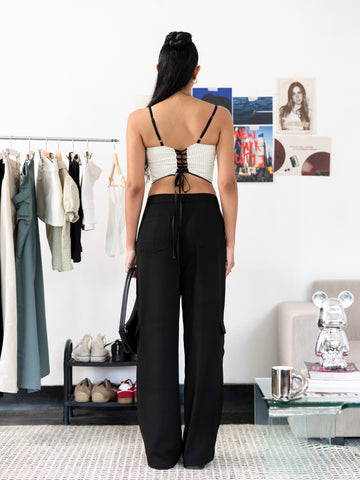 Pocket Detailed Wide Leg Pant