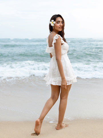 Frill Detaied Bustier Mini Dress