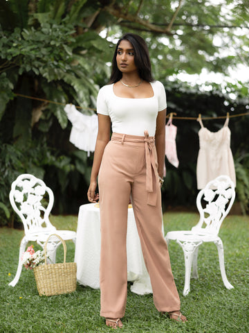 Tie Up Detailed Straight Leg Pant