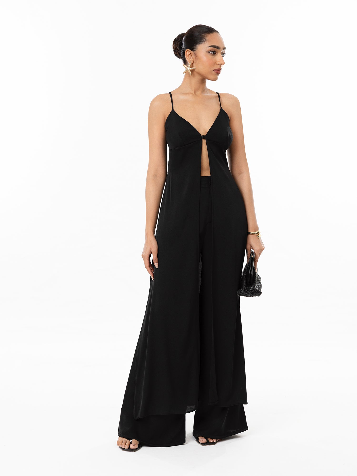 Bustier Slit Detailed Maxi Top