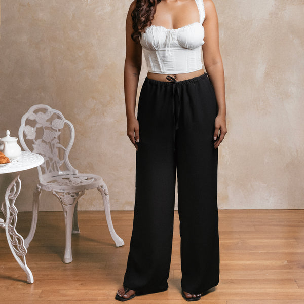 Drawstring Wide Leg Pant