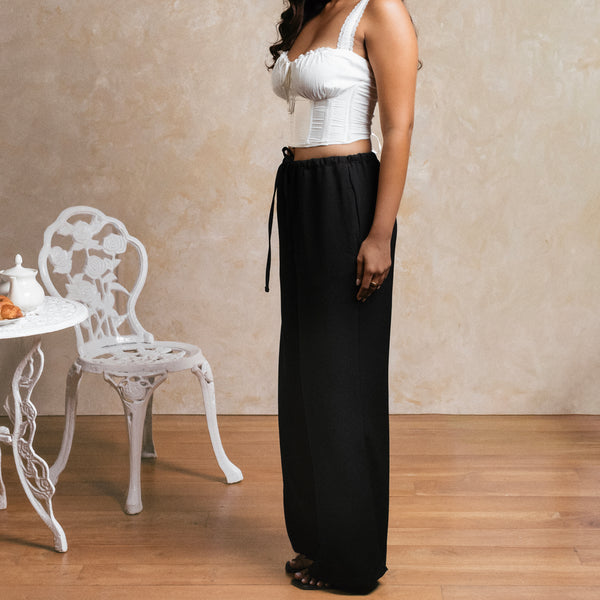 Drawstring Wide Leg Pant