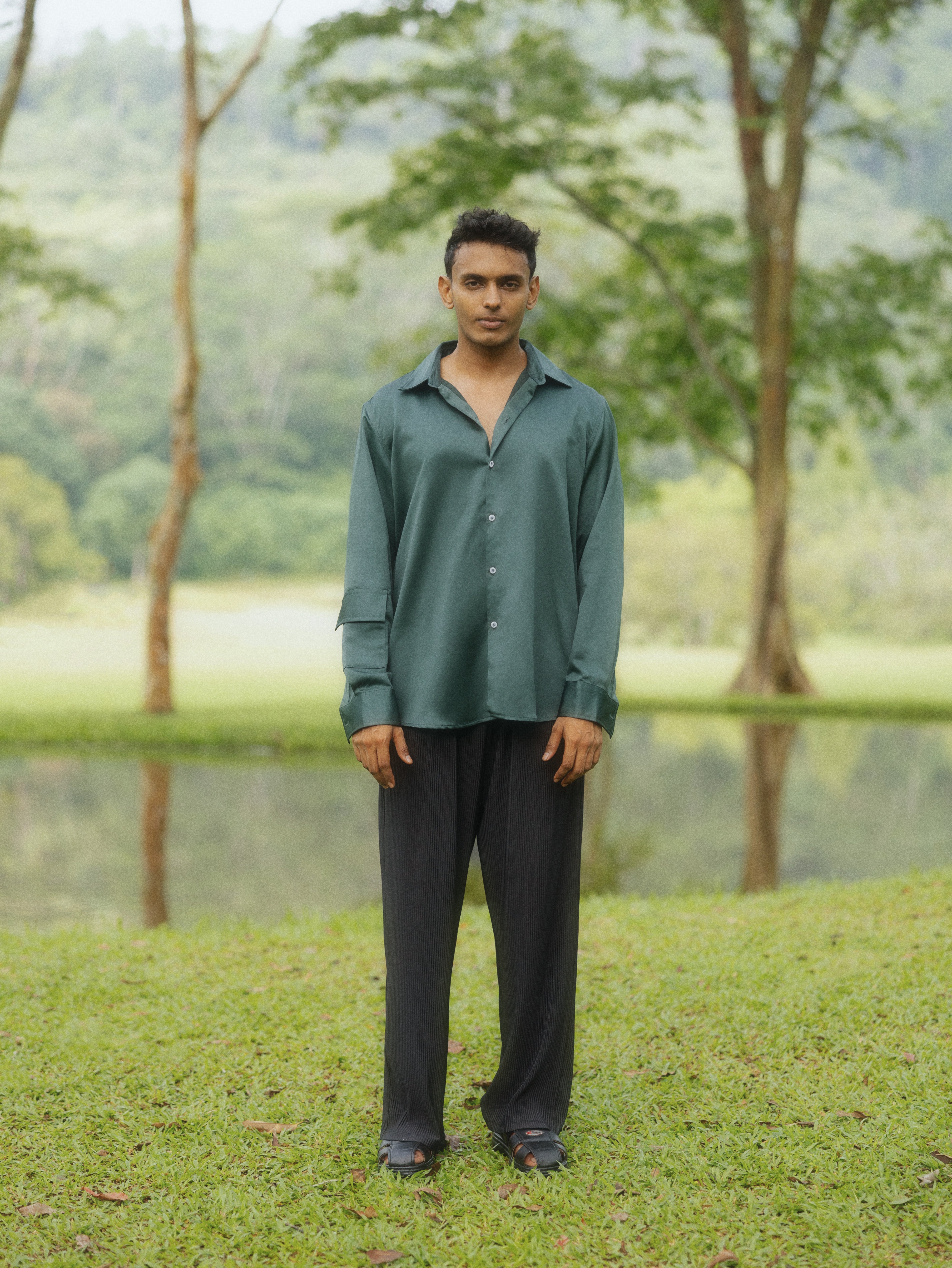 Regular collar double layer shirt