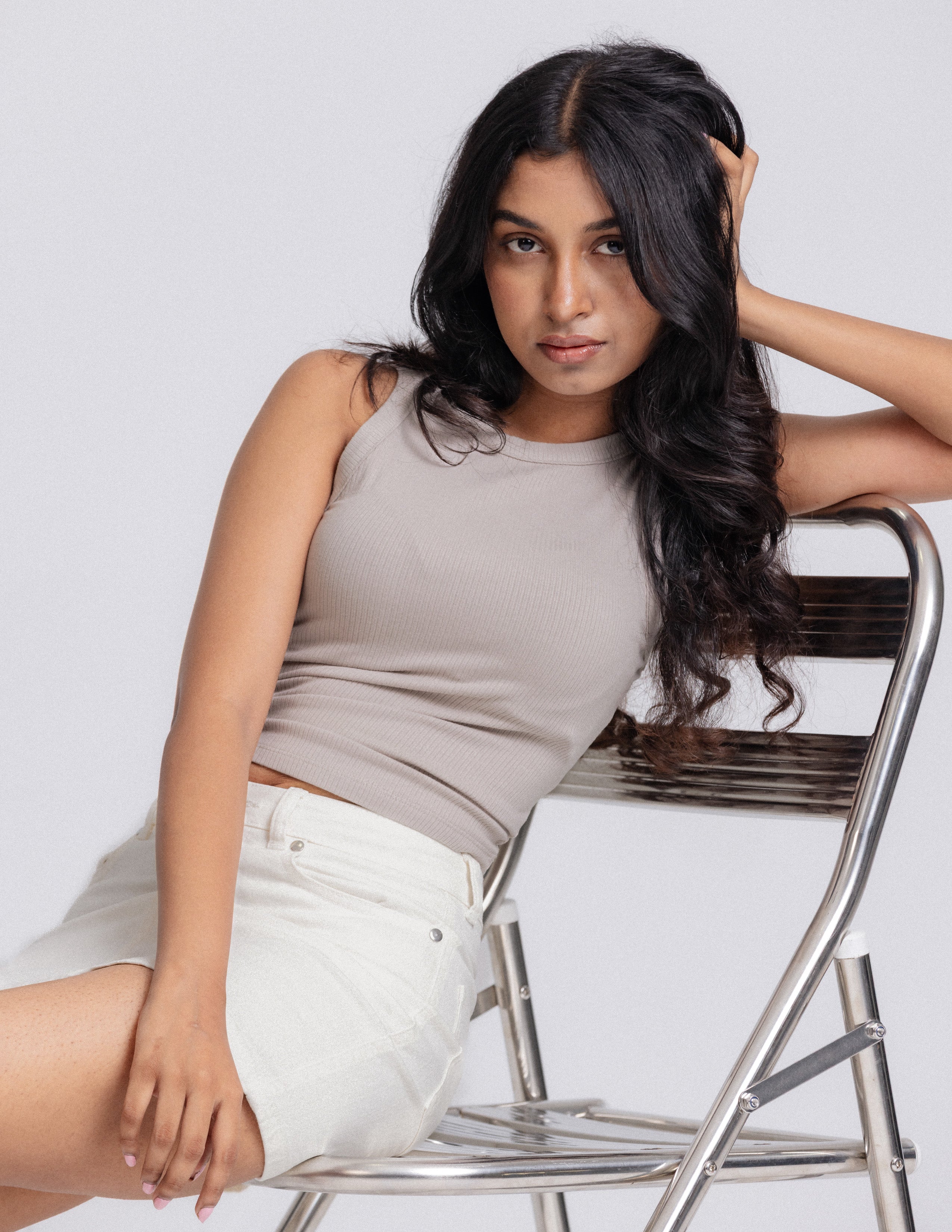 Beck High Neck Sleeveless Fitted Top