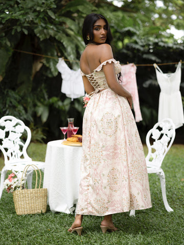 Corset Detailed Maxi Dress
