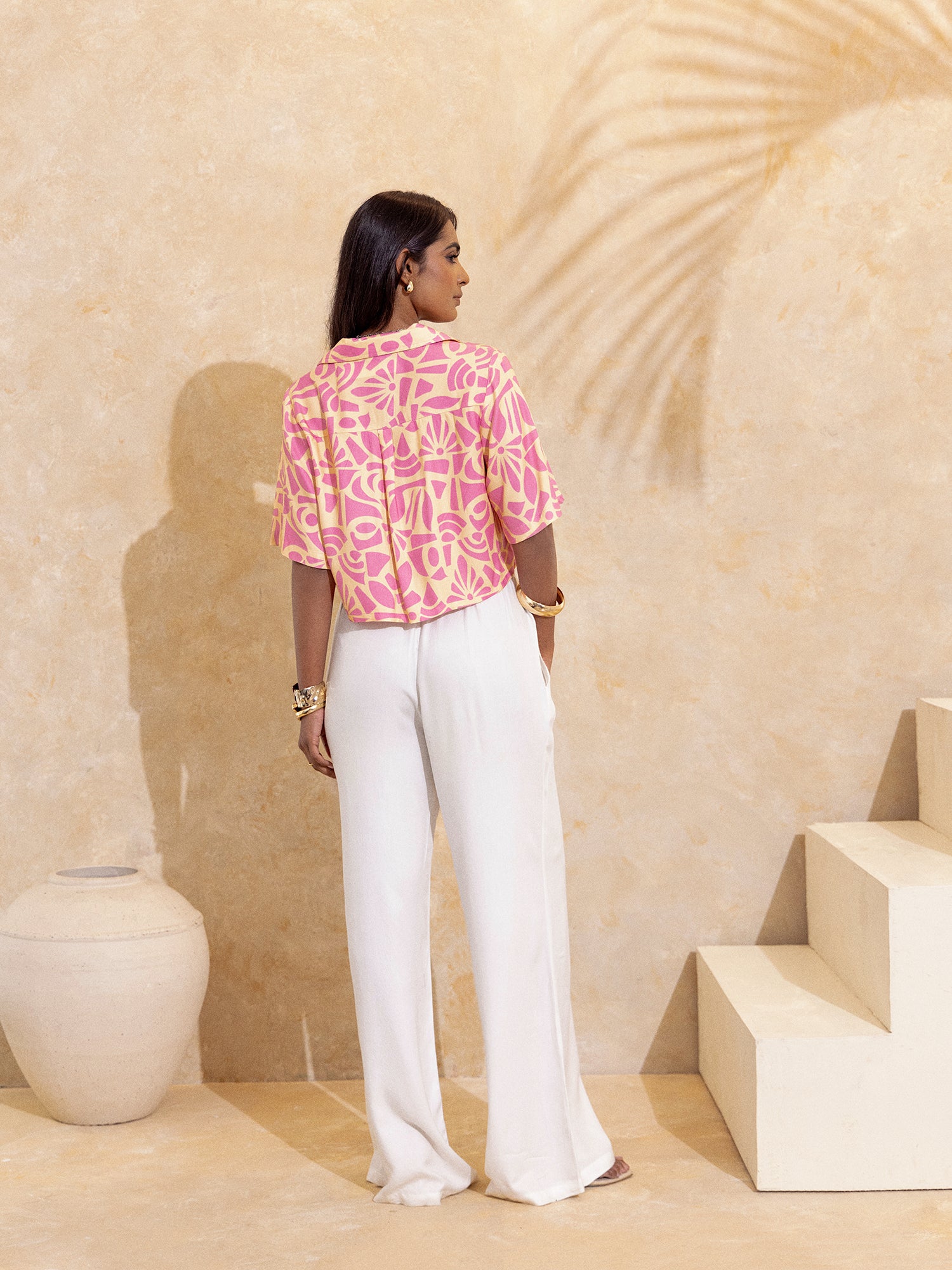 Button Down Crop Shirt