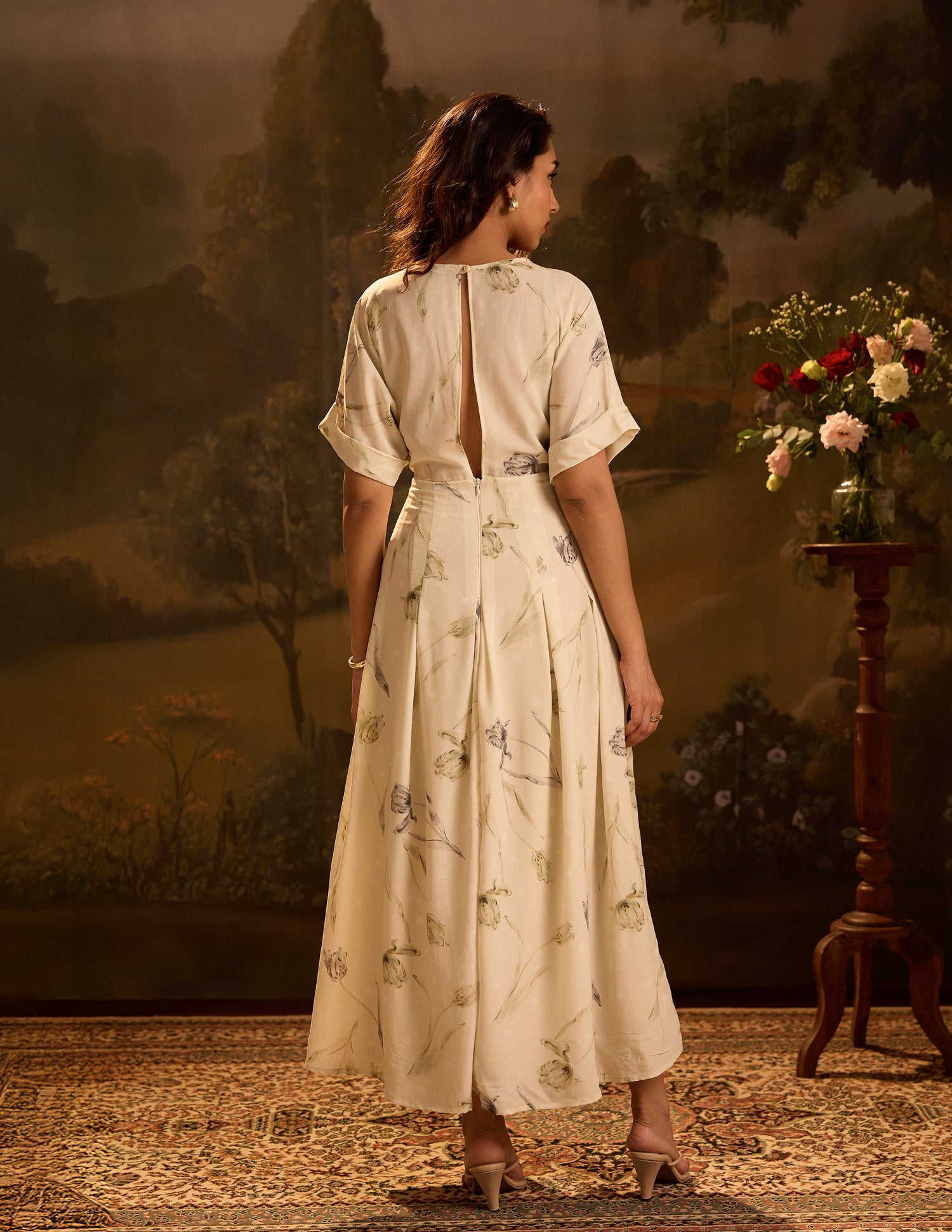 Mock Wrap Detail Maxi Dress